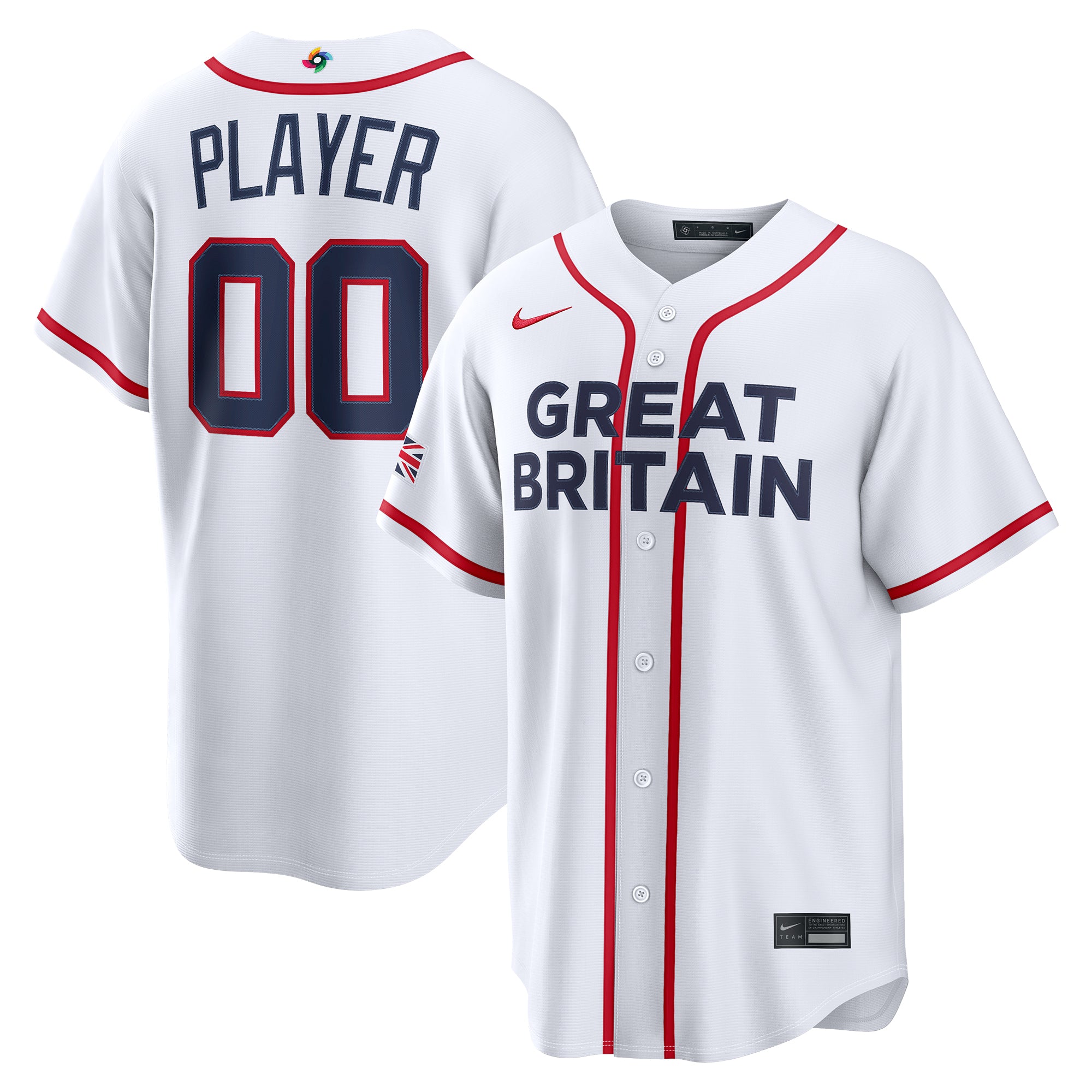 Men's Nike White Great Britain Baseball 2026 World Baseball Classic Home Pick-A-Player Jersey
