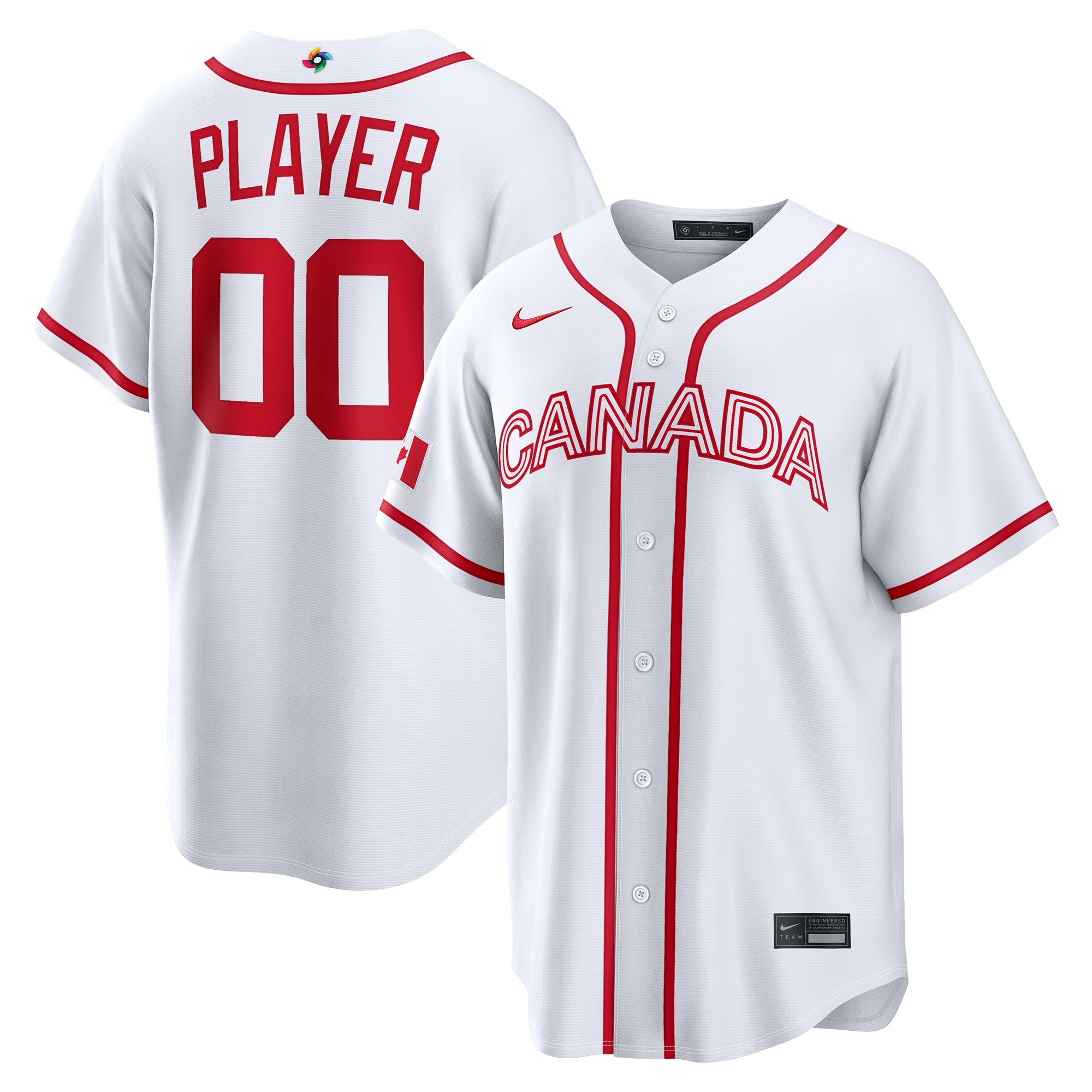 Men's Nike White Canada Baseball 2026 World Baseball Classic Home Pick-A-Player Jersey