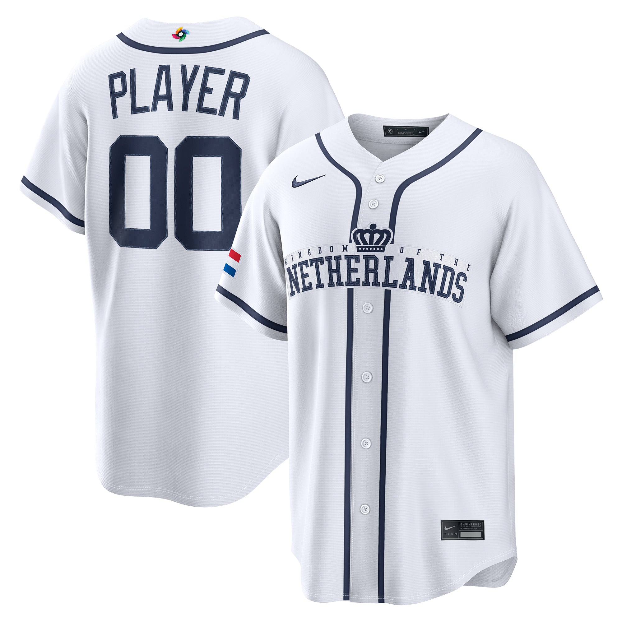Men's Nike White Netherlands Baseball 2026 World Baseball Classic Home Pick-A-Player Jersey