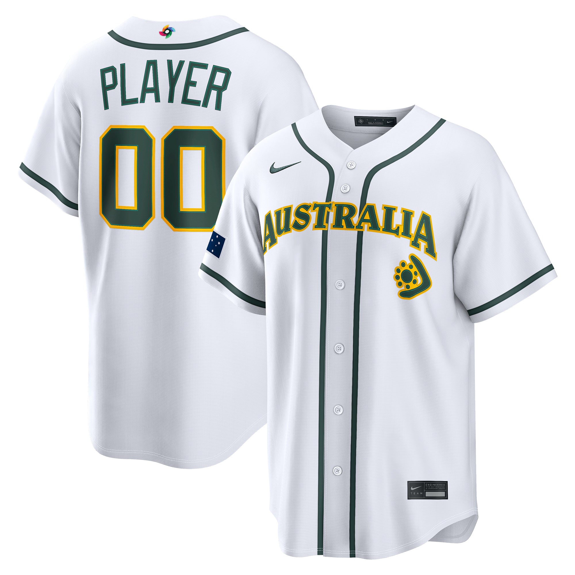 Men's Nike White Australia Baseball 2026 World Baseball Classic Home Pick-A-Player Jersey