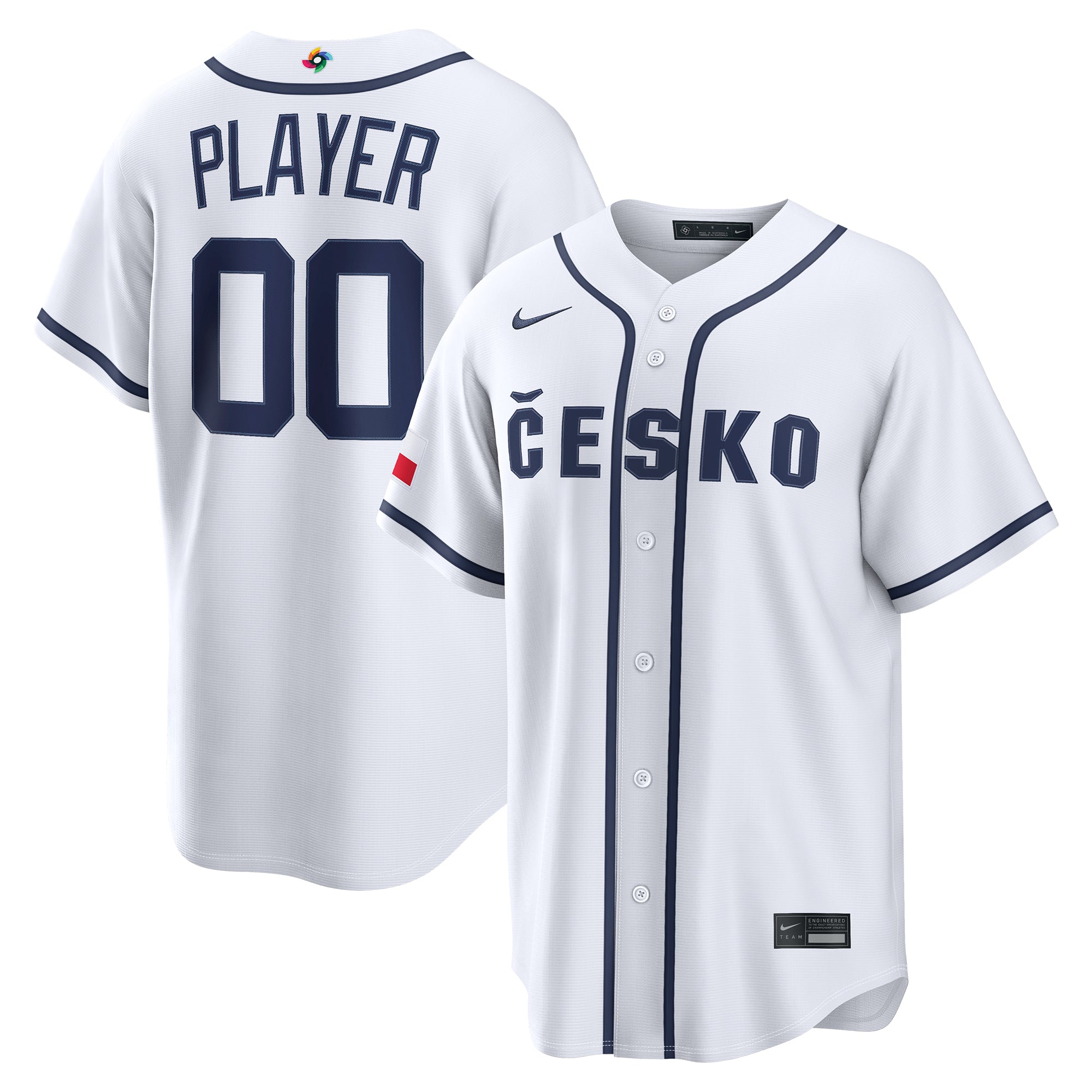 Men's Nike White Czech Republic Baseball 2026 World Baseball Classic Home Pick-A-Player Jersey