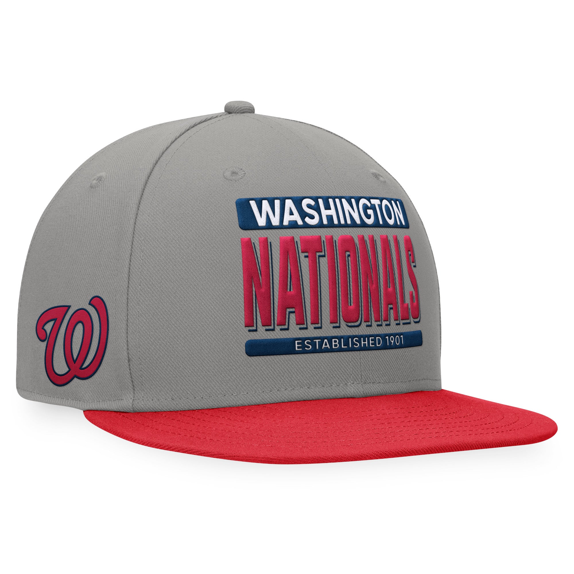 Men's Fanatics Gray/Red Washington Nationals Line Drive Two-Tone Snapback Hat