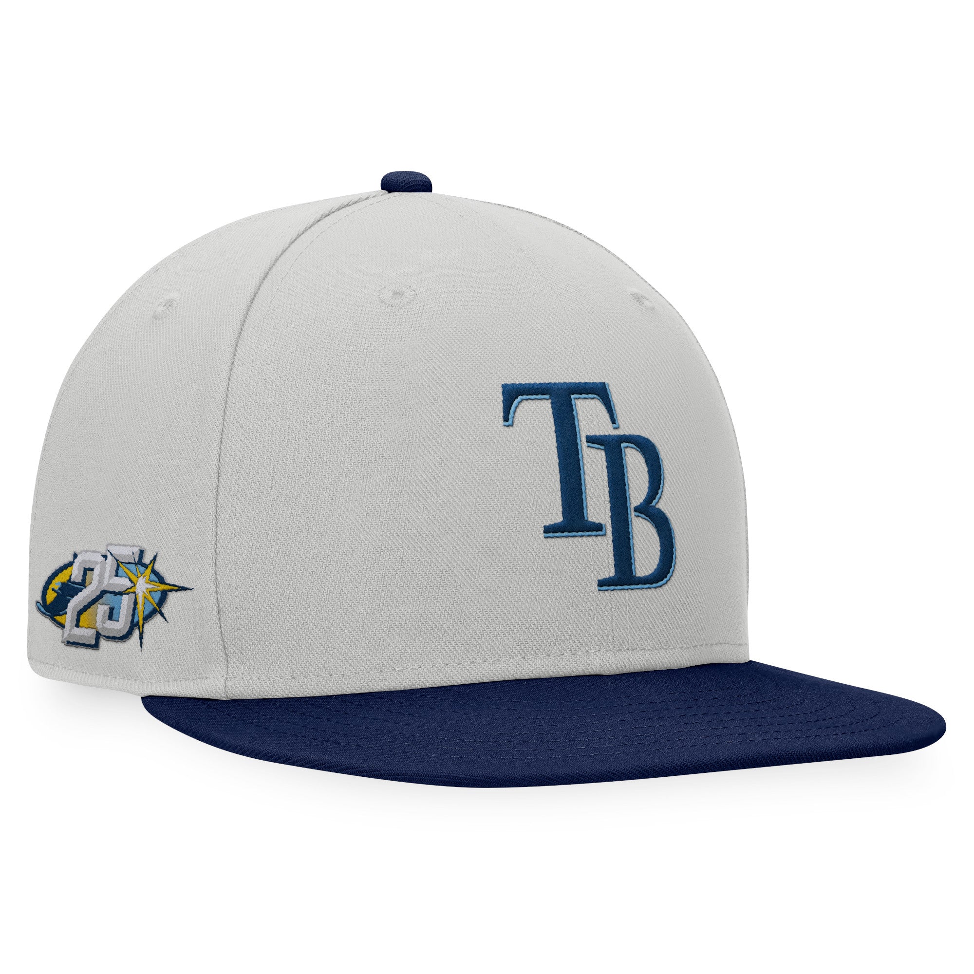 Men's Fanatics Gray/Navy Tampa Bay Rays Glory Days Two-Tone Snapback Hat