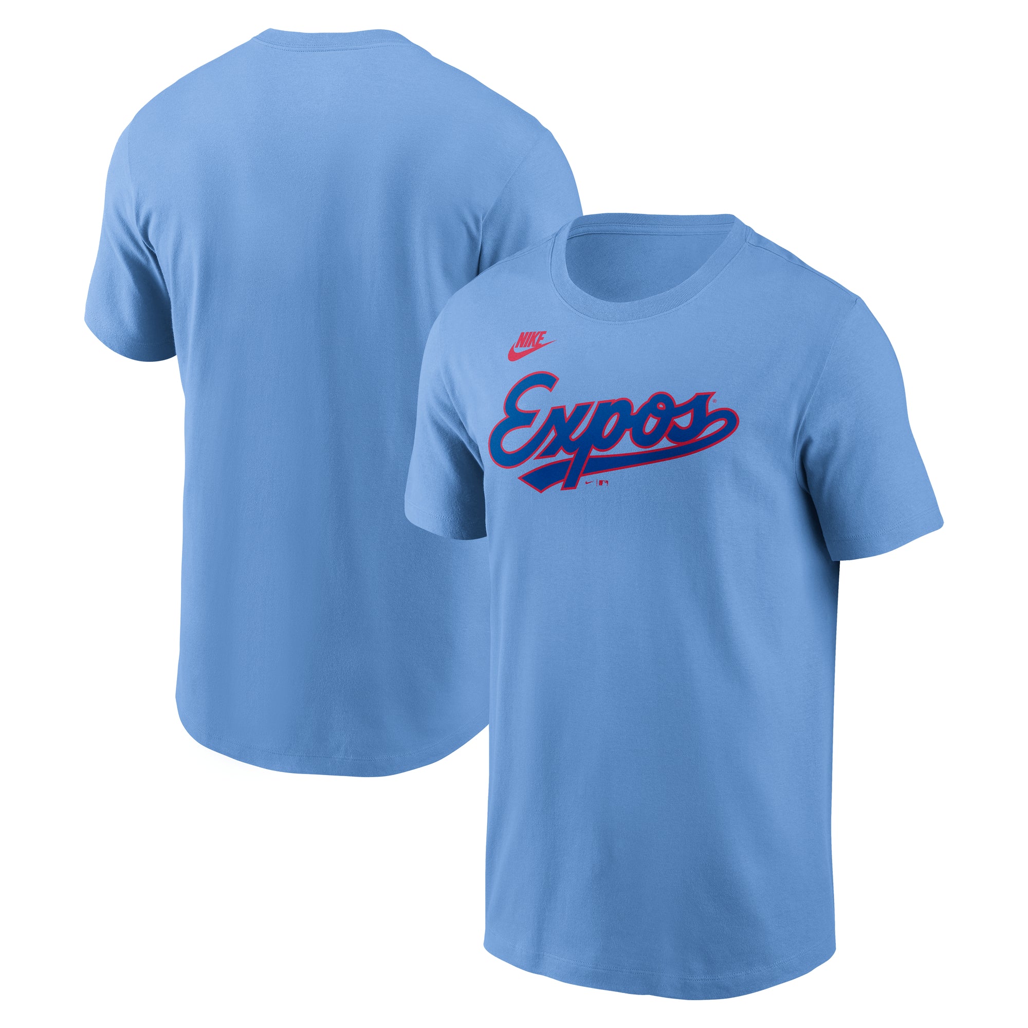Men's Nike Powder Blue Montreal Expos Cooperstown Collection Wordmark T-Shirt