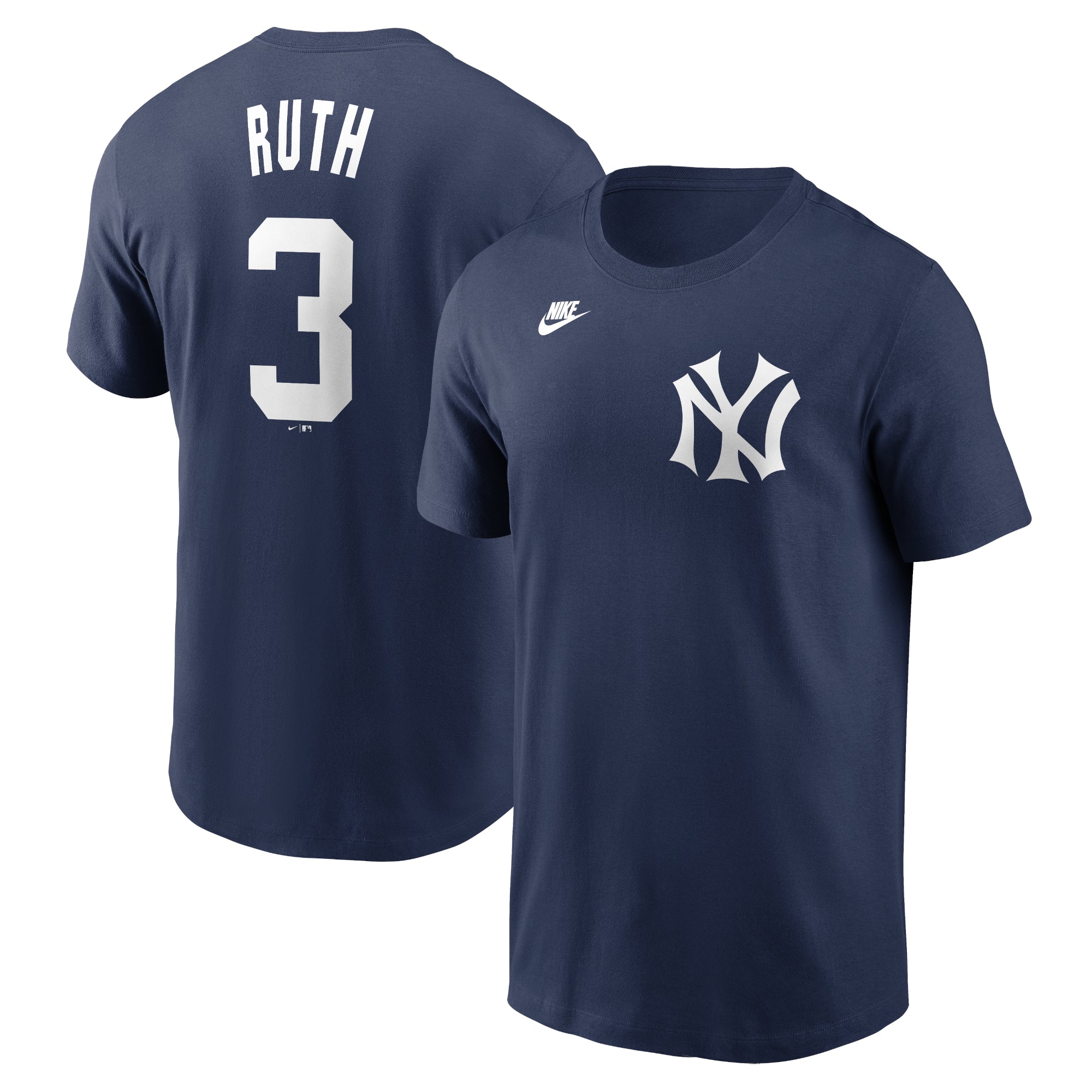 Men's Nike Babe Ruth Navy New York Yankees Fuse Name & Number T-Shirt