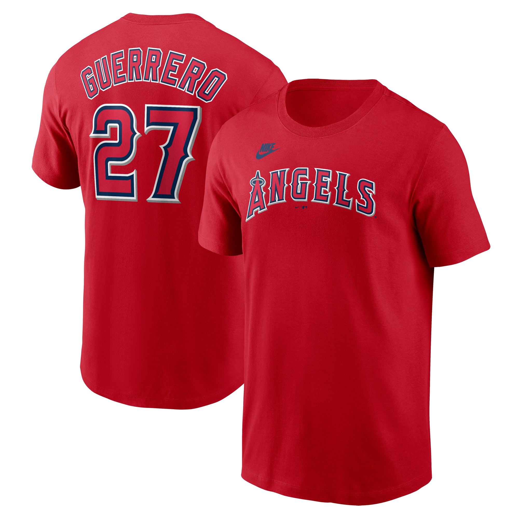 Men's Nike Vladimir Guerrero Red Los Angeles Angels Fuse Name & Number T-Shirt