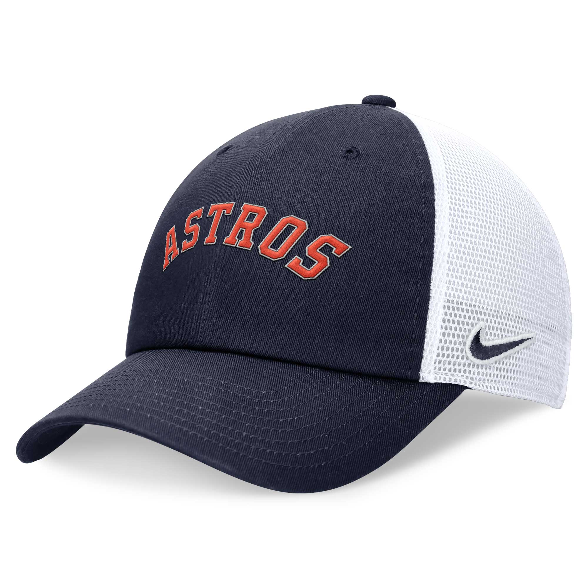 Men's Nike Navy Houston Astros Wordmark Adjustable Trucker Hat