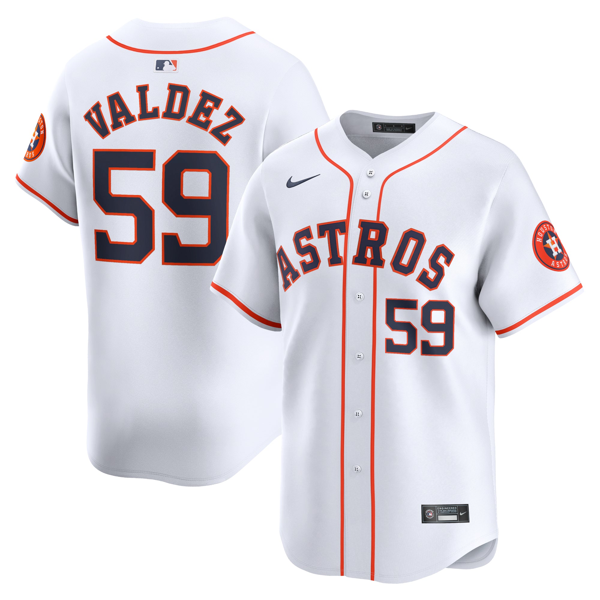 Men's Nike Framber Valdez White Houston Astros Home Limited Player Jersey