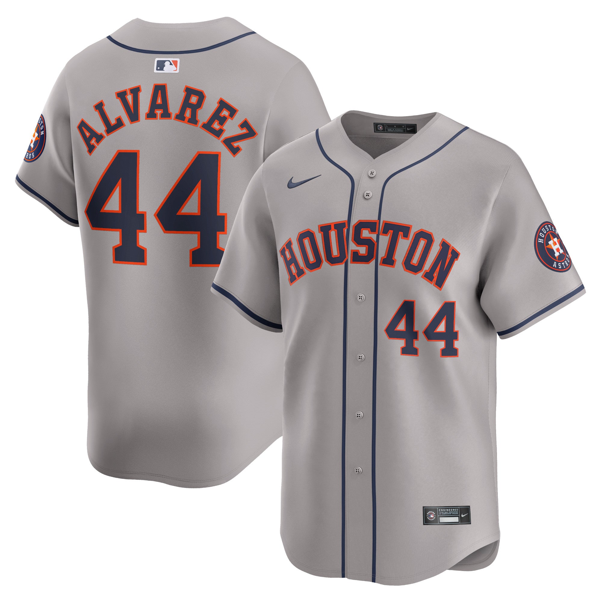 Men's Nike Yordan Alvarez Gray Houston Astros Away Limited Player Jersey