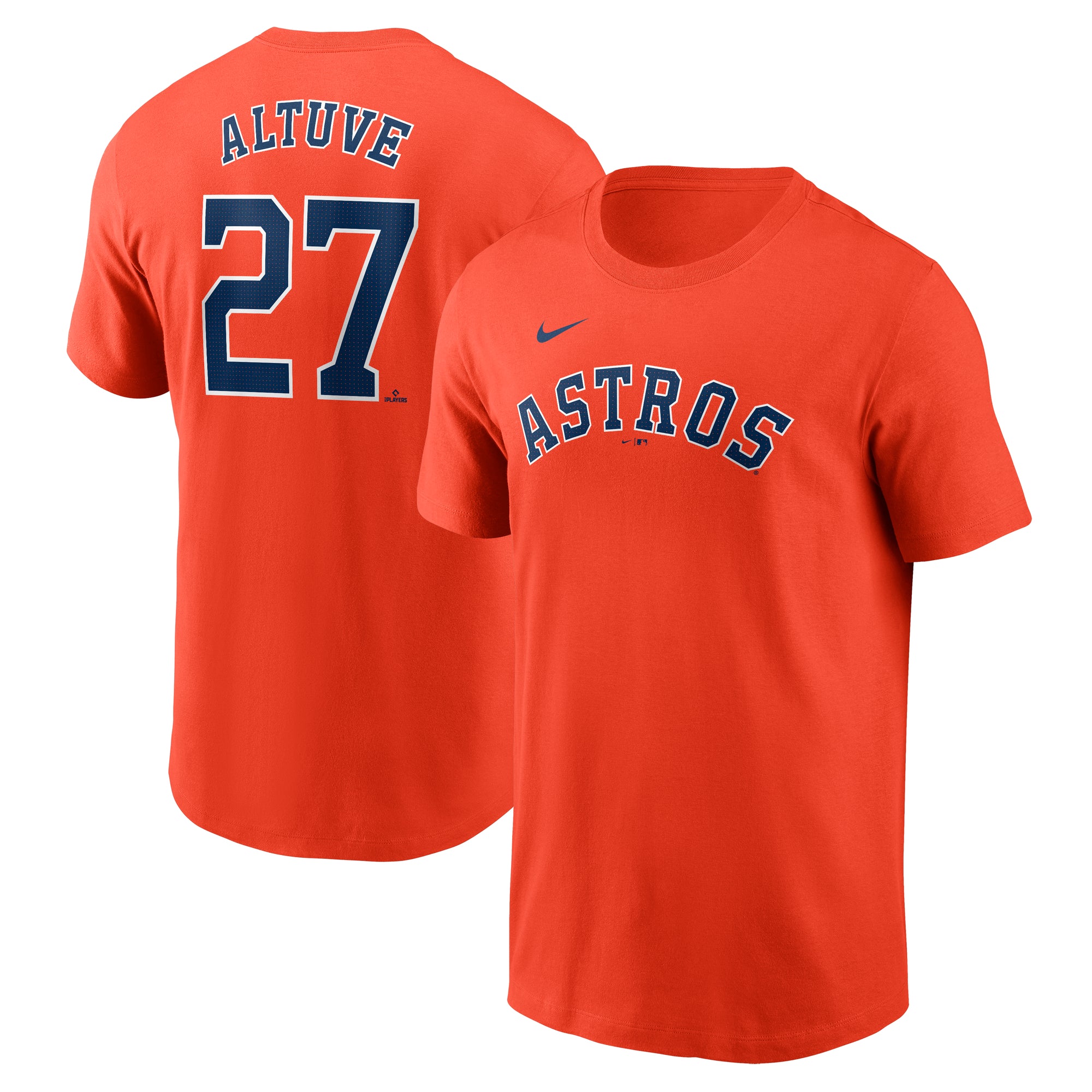 Men's Nike Jose Altuve Orange Houston Astros Fuse Name & Number T-Shirt