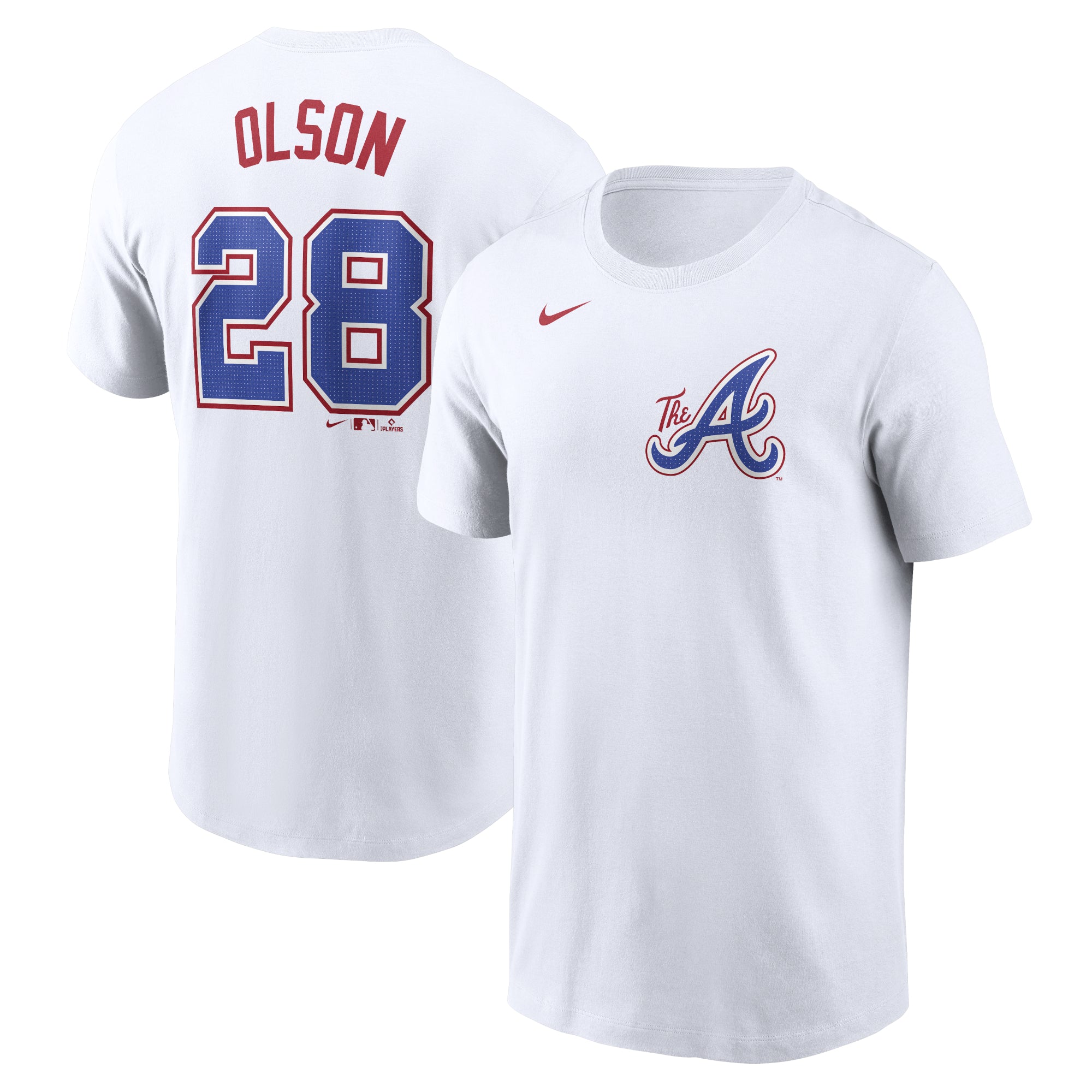 Men's Nike Matt Olson White Atlanta Braves City Connect Fuse Name & Number T-Shirt