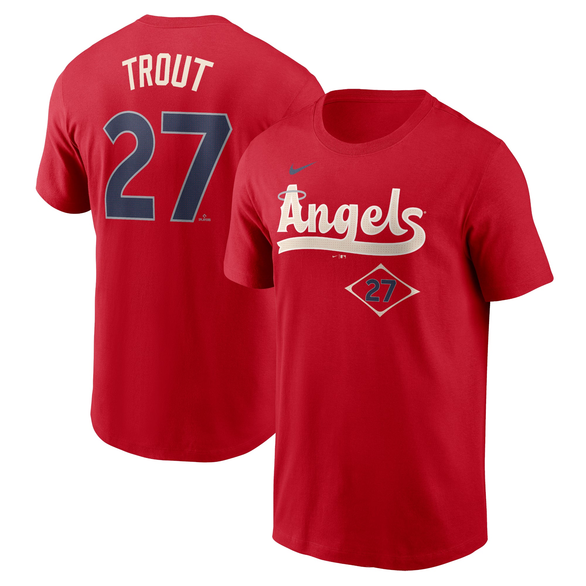 Men's Nike Mike Trout Red Los Angeles Angels City Connect Fuse Name & Number T-Shirt