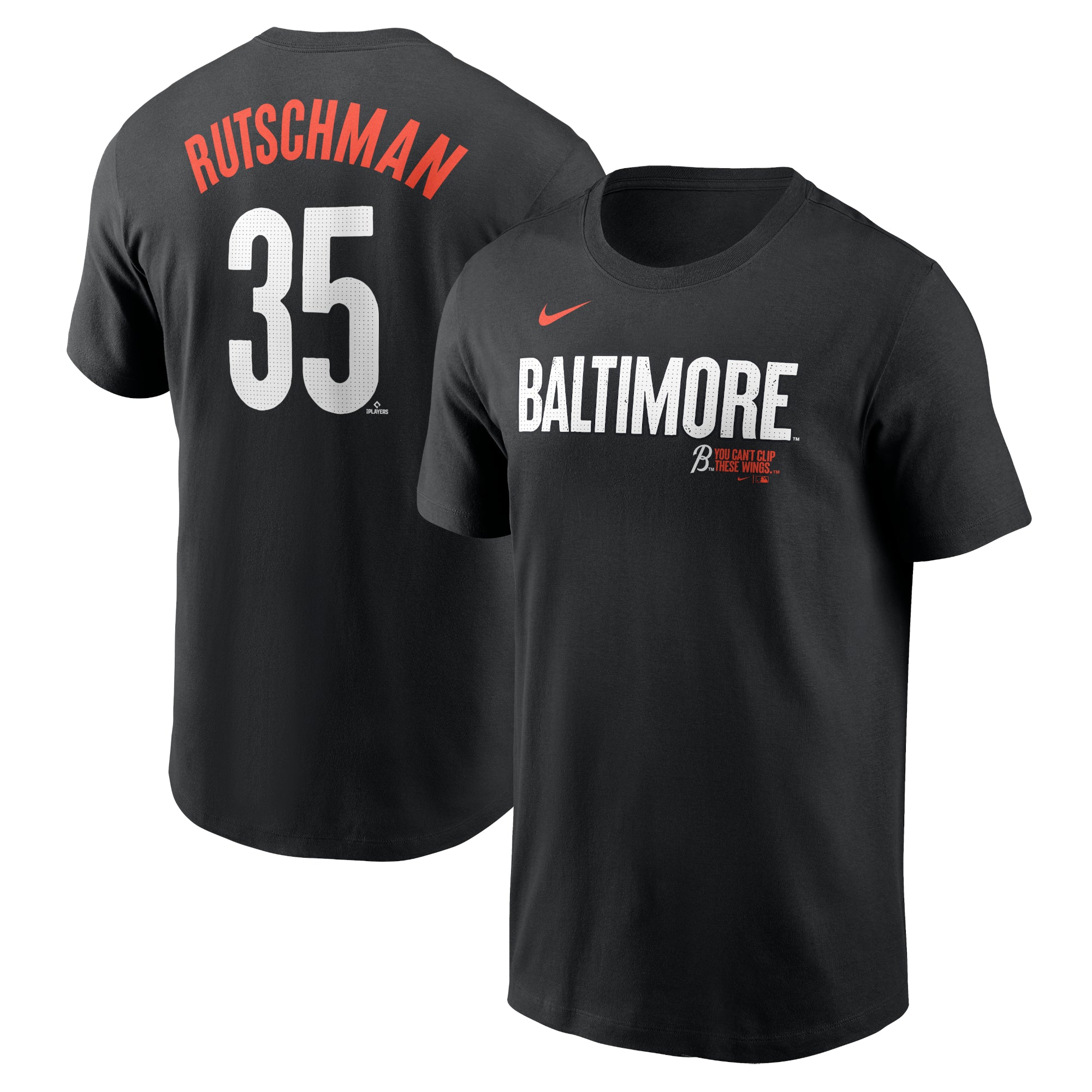 Men's Nike Adley Rutschman Black Baltimore Orioles City Connect Fuse Name & Number T-Shirt