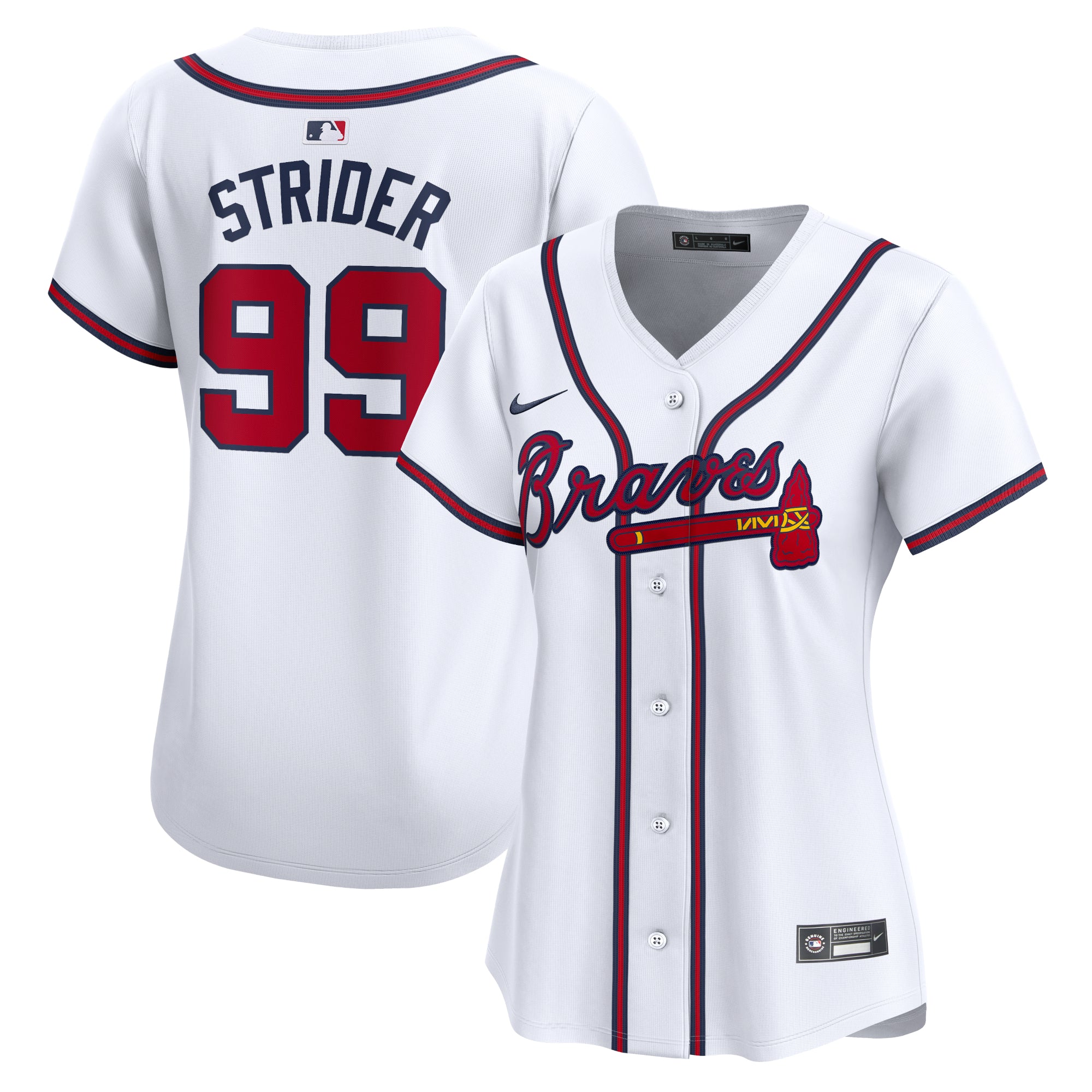 Women's Nike Spencer Strider White Atlanta Braves Home Limited Player Jersey