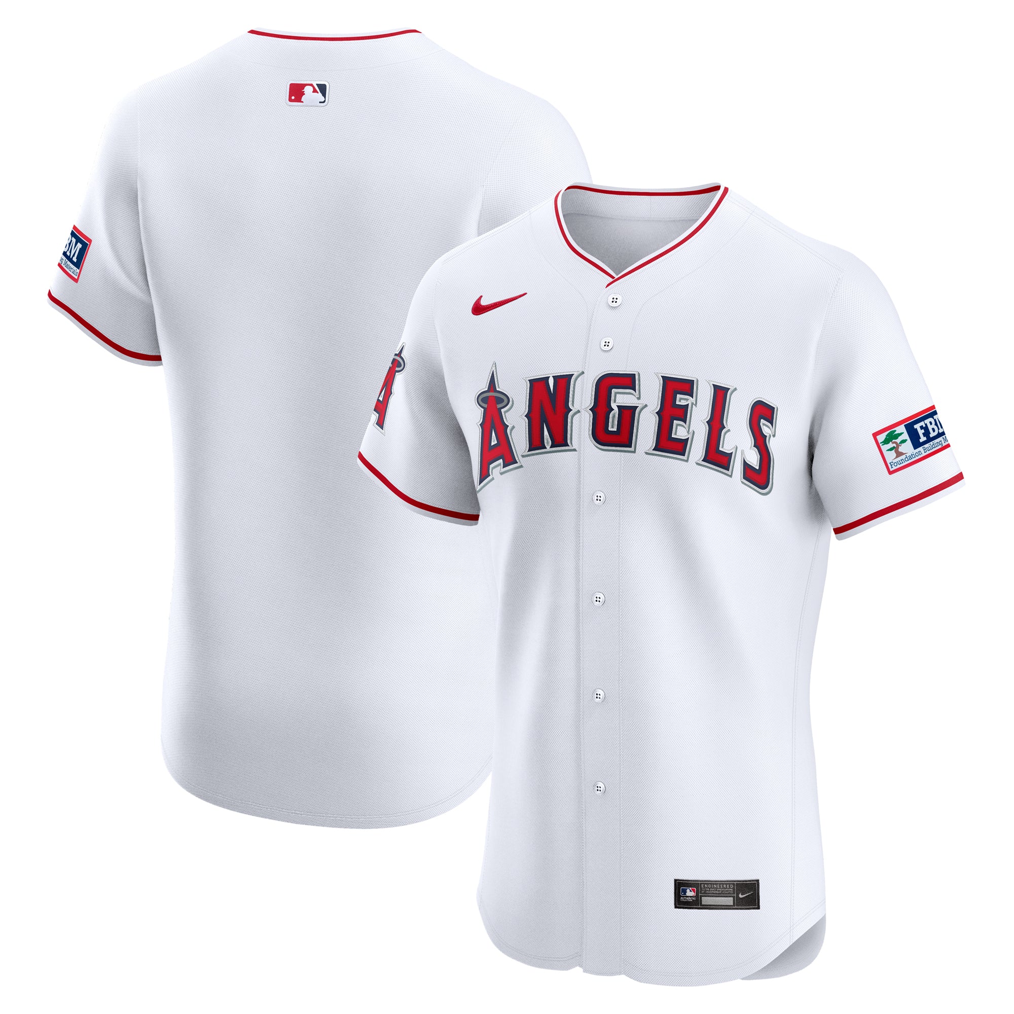 Men's Nike White Los Angeles Angels Home Elite Patch Jersey