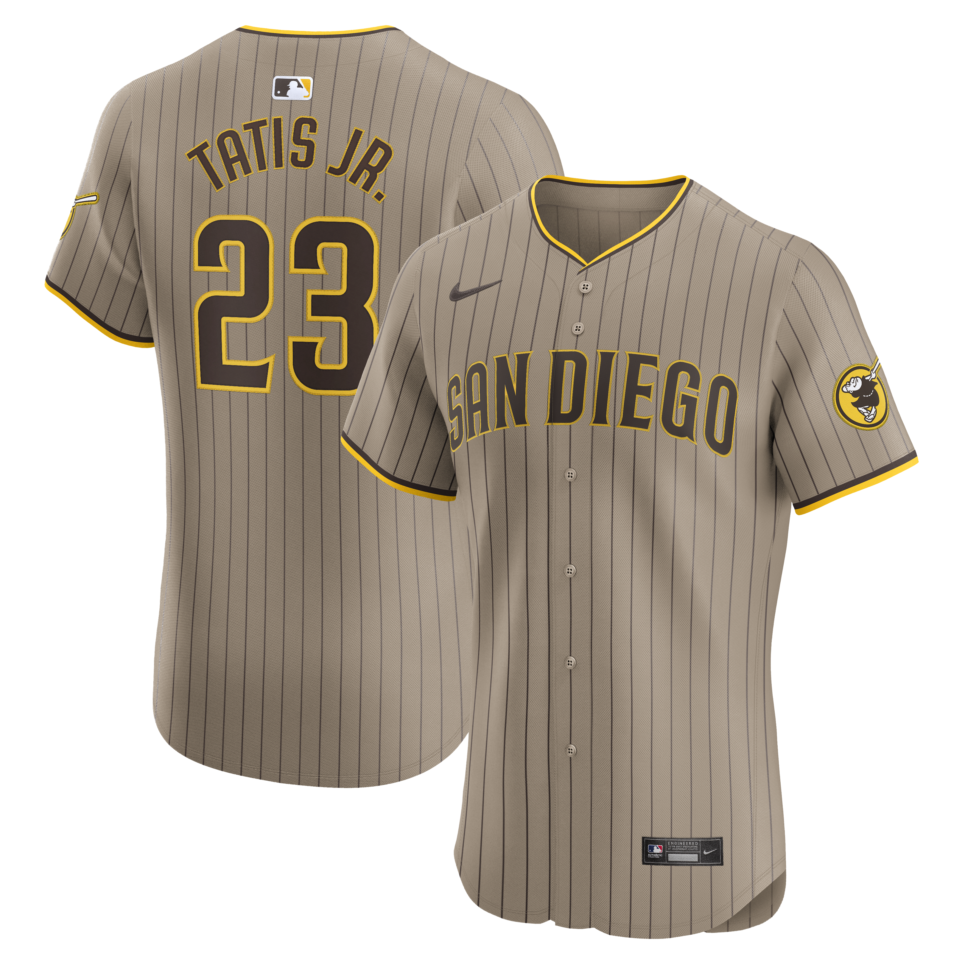 Men's Nike Fernando Tatis Jr. Sand San Diego Padres Alternate Elite Player Jersey