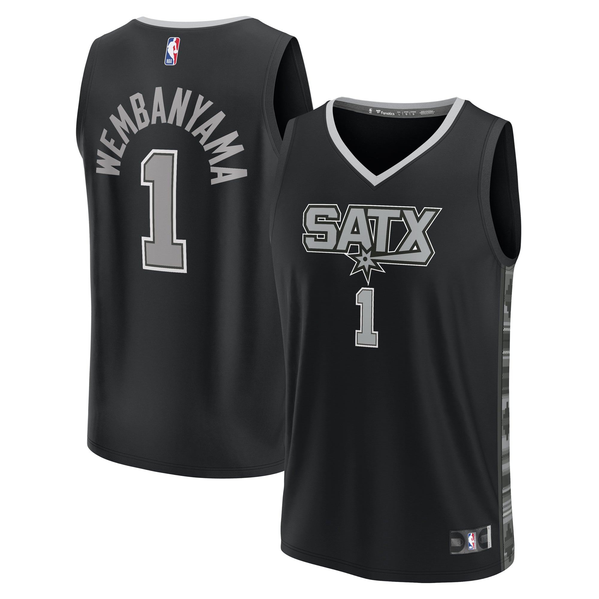 Men's Fanatics Victor Wembanyama Black San Antonio Spurs Fast Break Player Jersey - Statement Edition