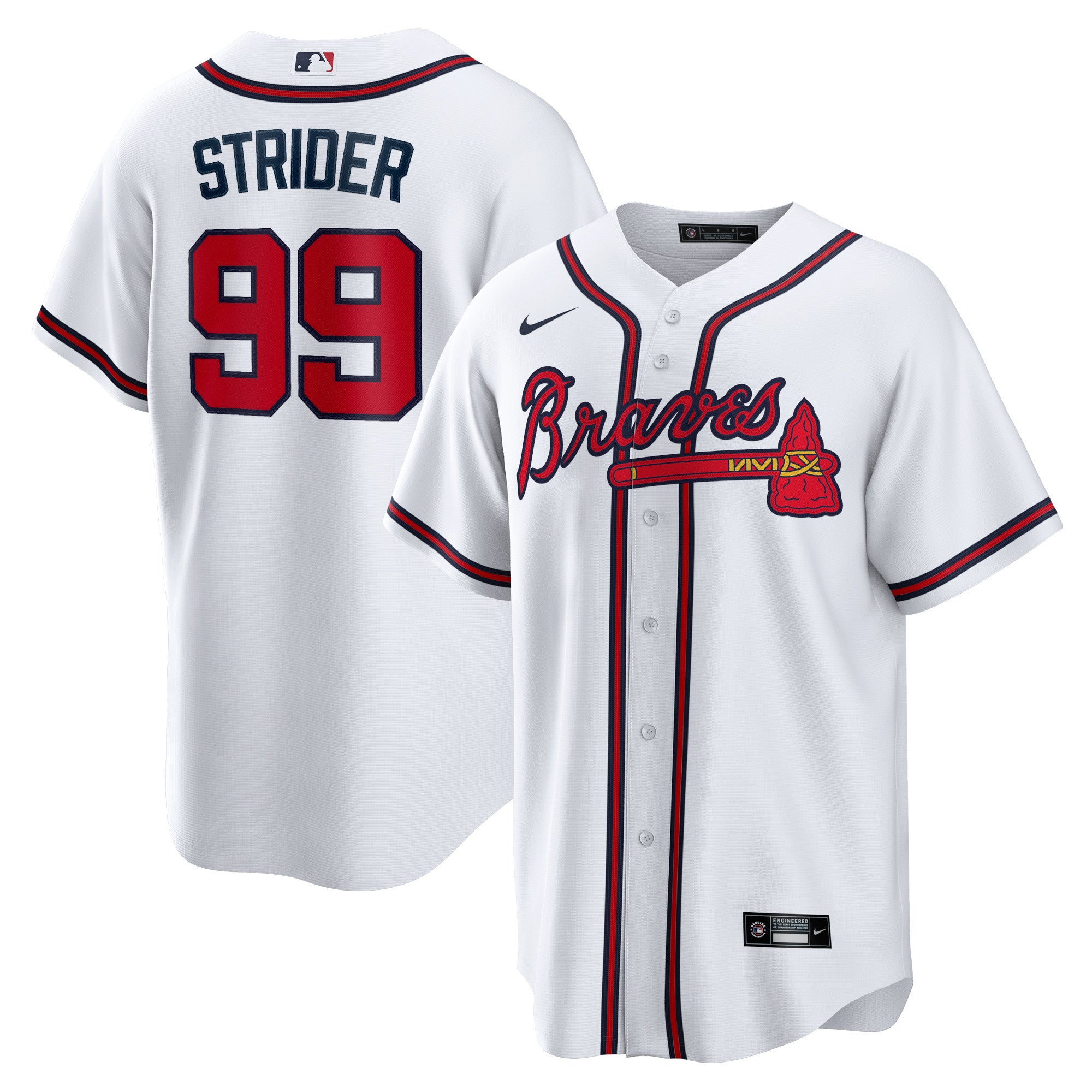 Men's Nike Spencer Strider White Atlanta Braves Replica Player Jersey