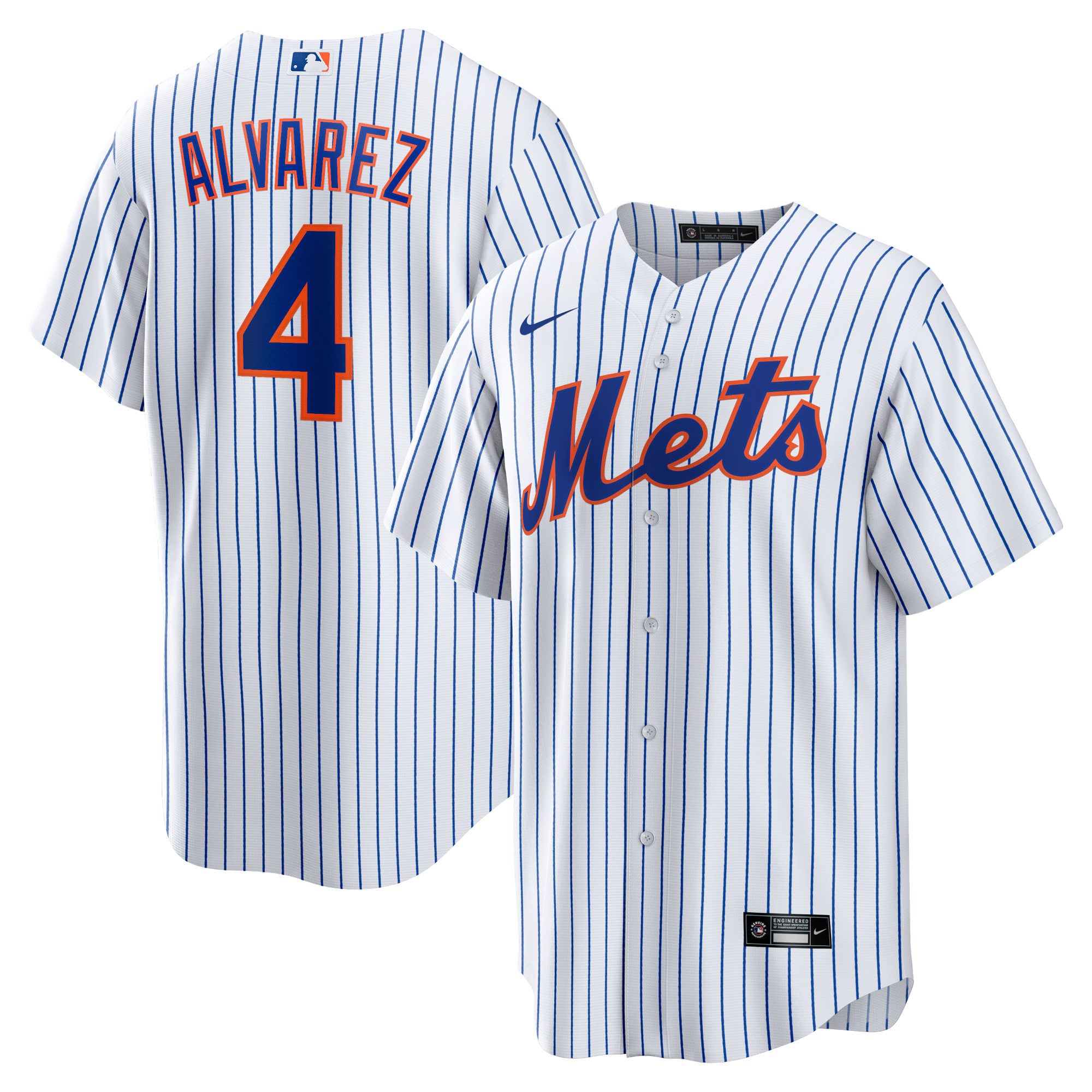 Men's Nike Francisco Alvarez White New York Mets Replica Player Jersey