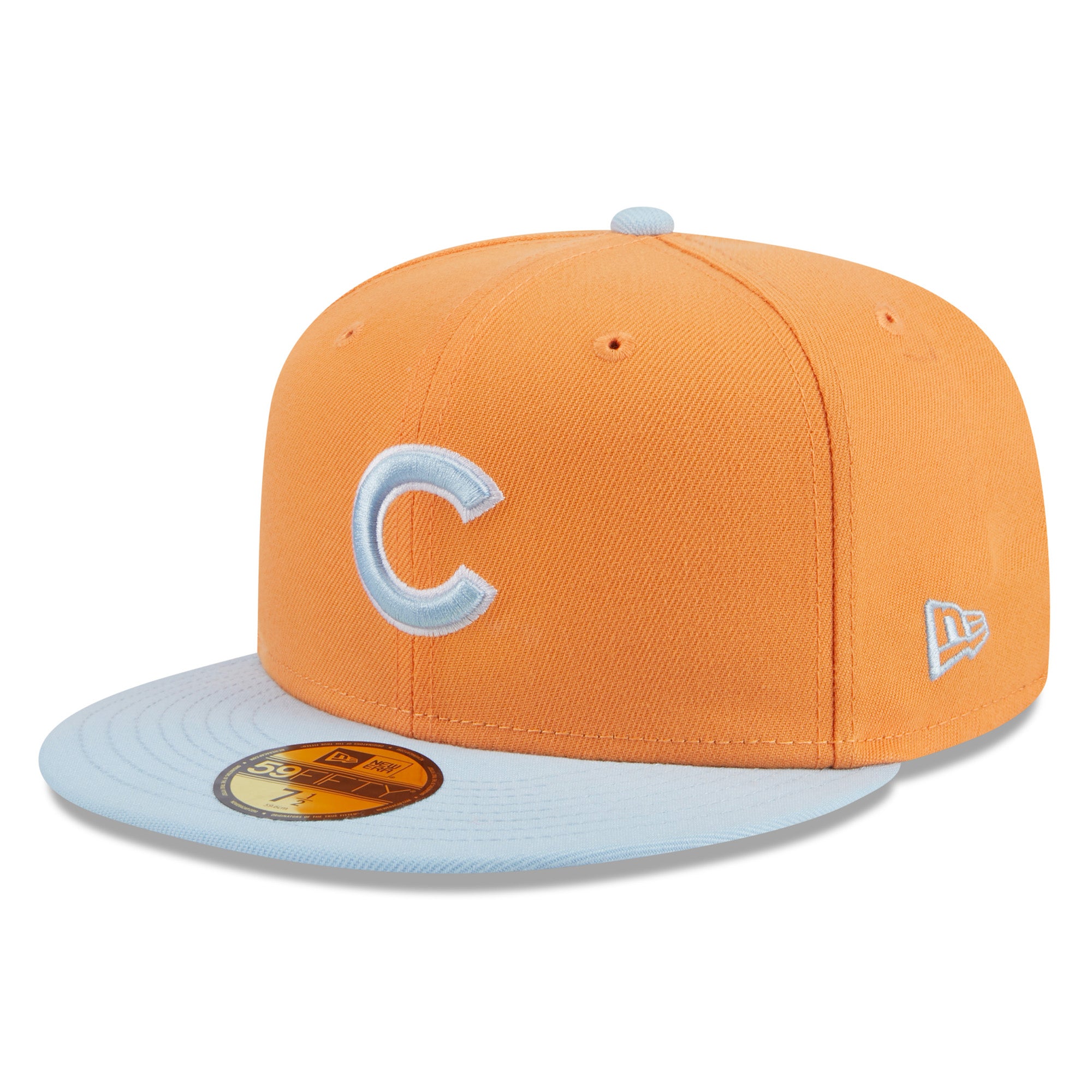 Men's New Era Orange/Light Blue Chicago Cubs Spring Color Basic Two-Tone 59FIFTY Fitted Hat