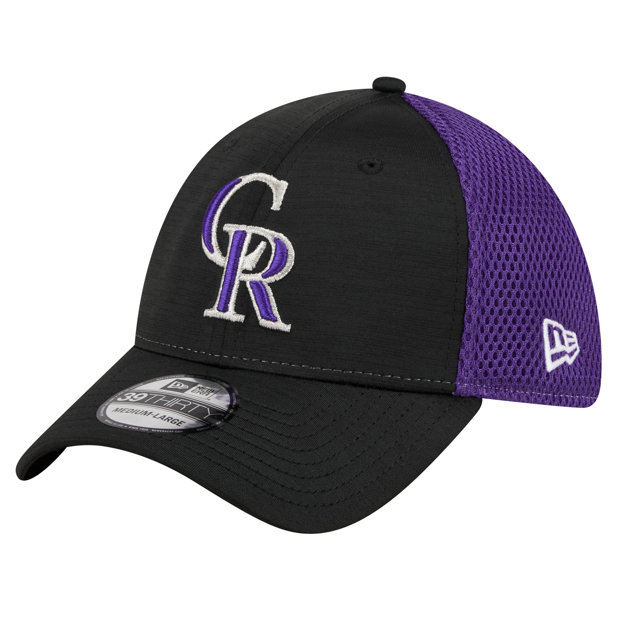 Men's New Era Black Colorado Rockies Neo 39THIRTY Flex Hat