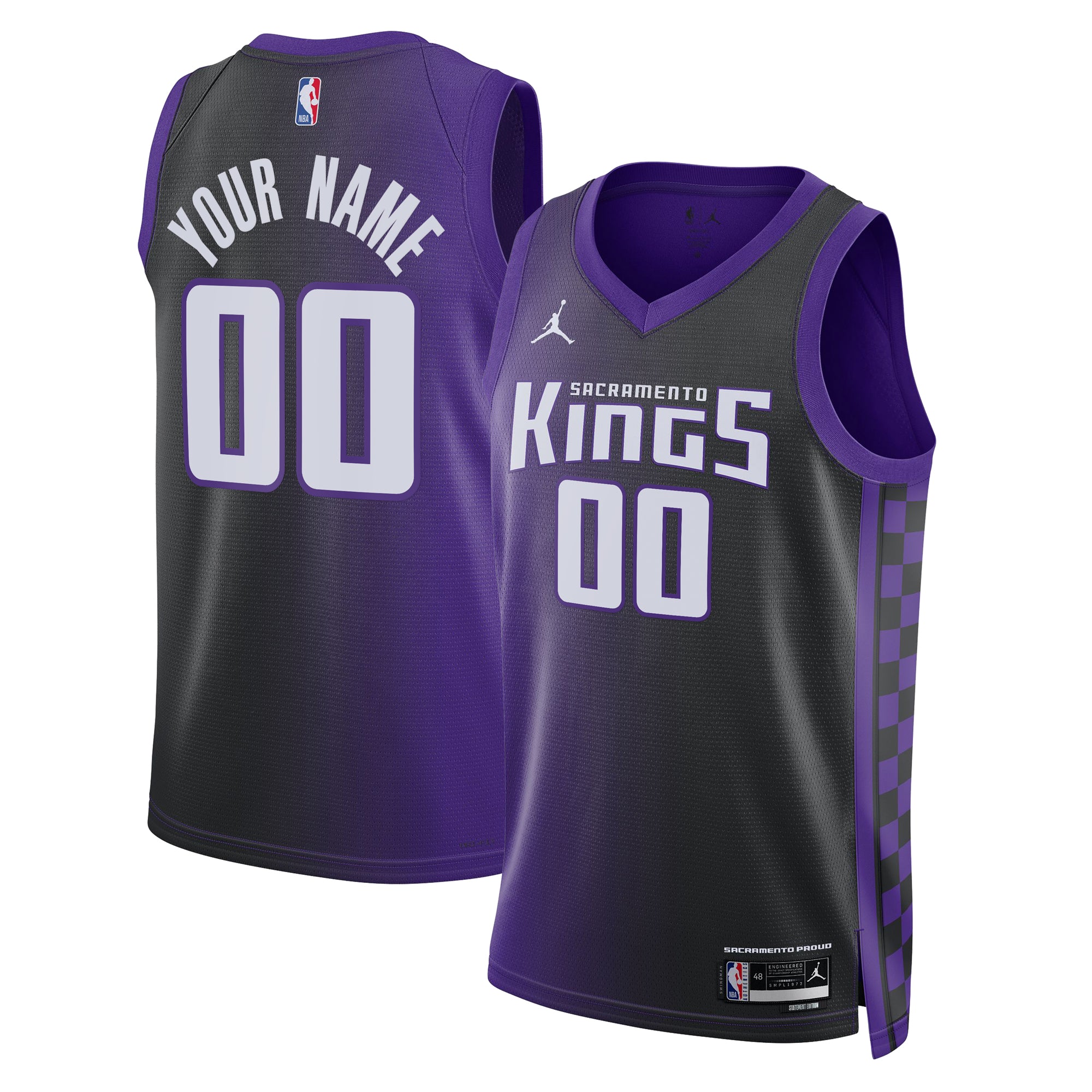 Unisex Jordan Brand  Purple Sacramento Kings Swingman Custom Jersey - Statement Edition