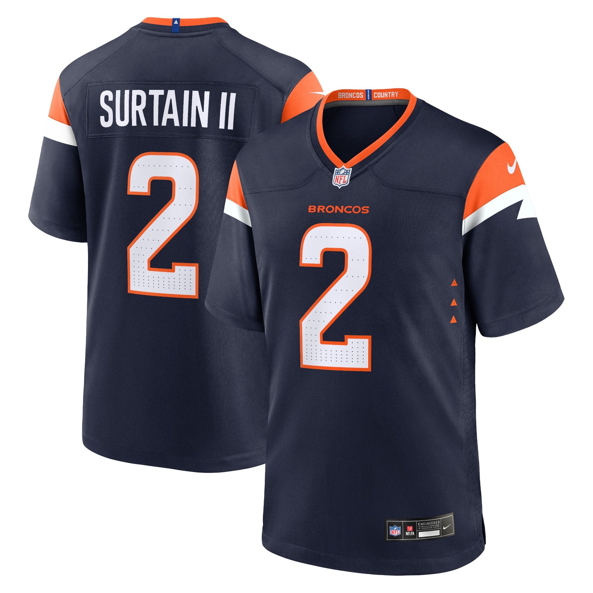 Men's Nike Patrick Surtain II Navy Denver Broncos Alternate Game Jersey