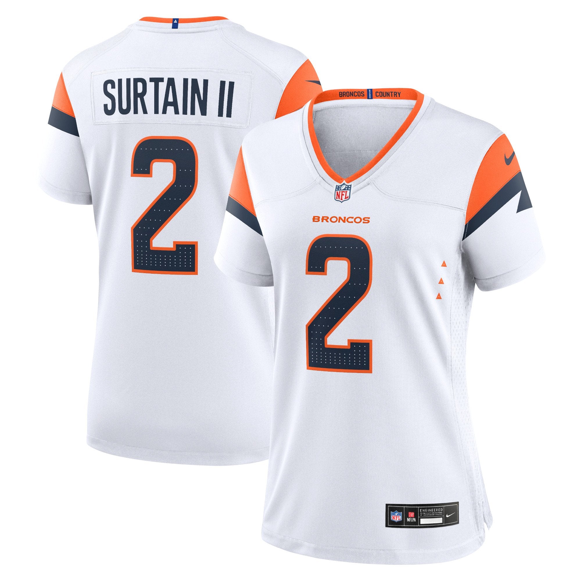 Women's Nike Patrick Surtain II White Denver Broncos Game Jersey