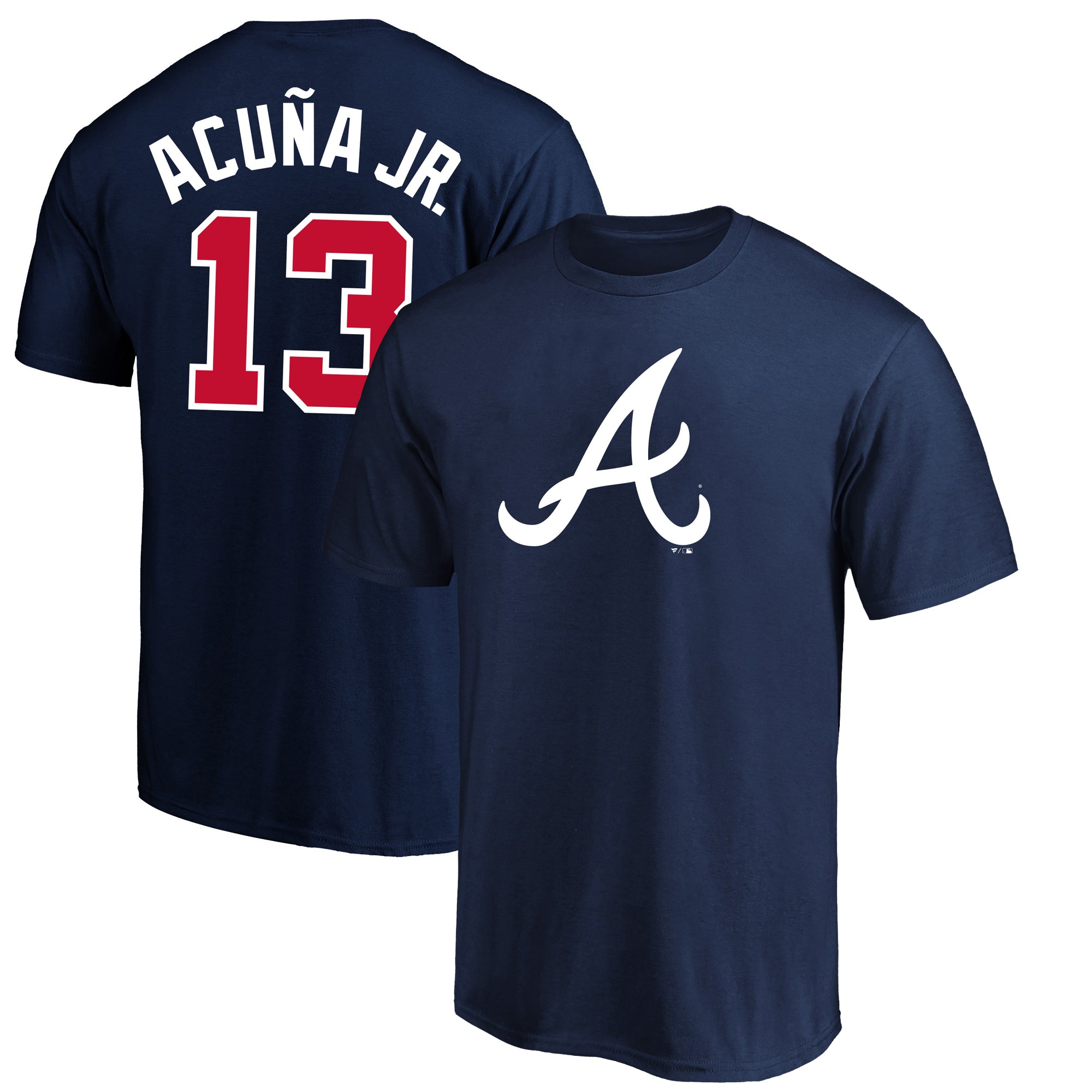 Men's Fanatics Ronald Acuña Jr. Navy Atlanta Braves Big & Tall Name & Number T-Shirt