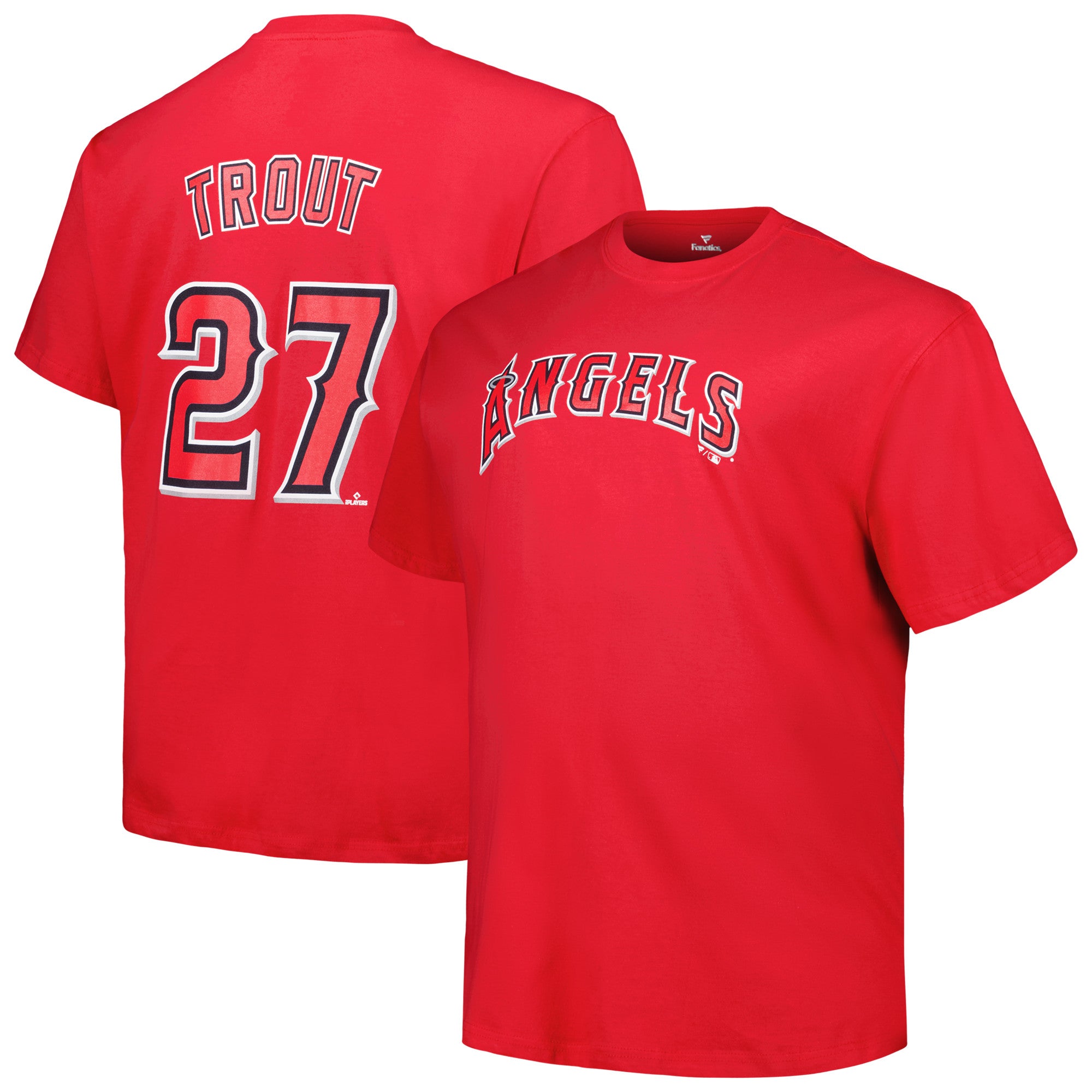 Men's Fanatics Mike Trout Red Los Angeles Angels Big & Tall Name & Number T-Shirt