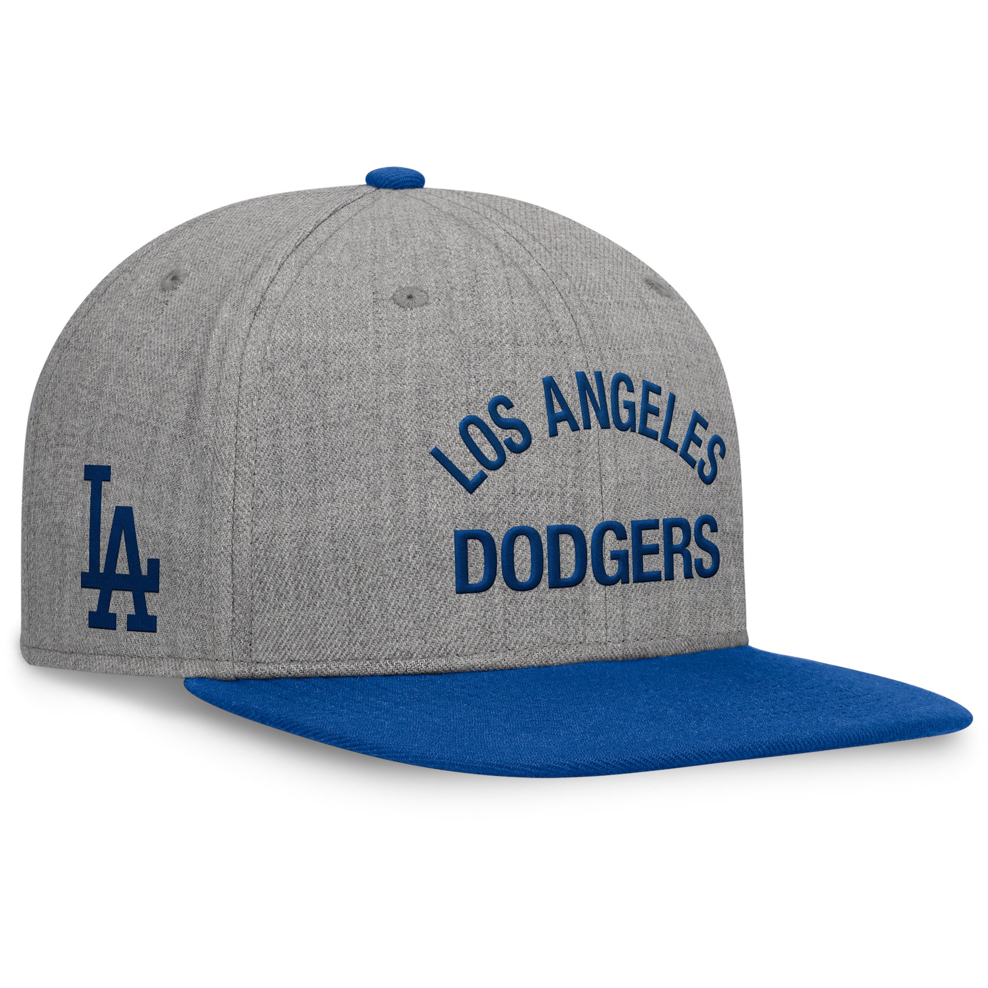 Men's Fanatics Heather Gray/Royal Los Angeles Dodgers Elements Flat Brim Snapbuckle Hat