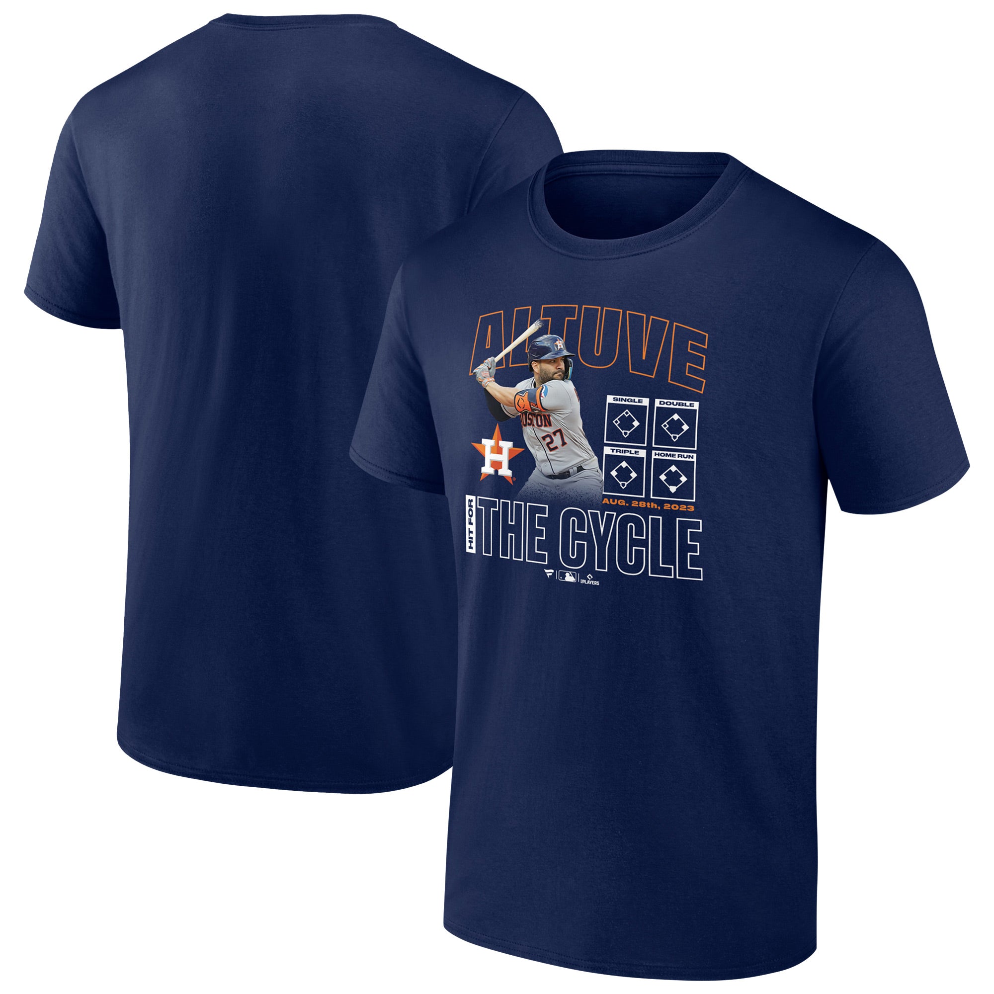 Men's Jose Altuve Navy Houston Astros Cycle T-Shirt
