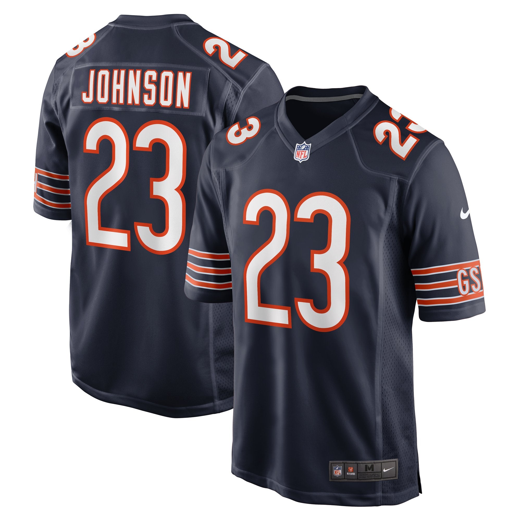 Men's Nike Roschon Johnson  Navy Chicago Bears Team Game Jersey