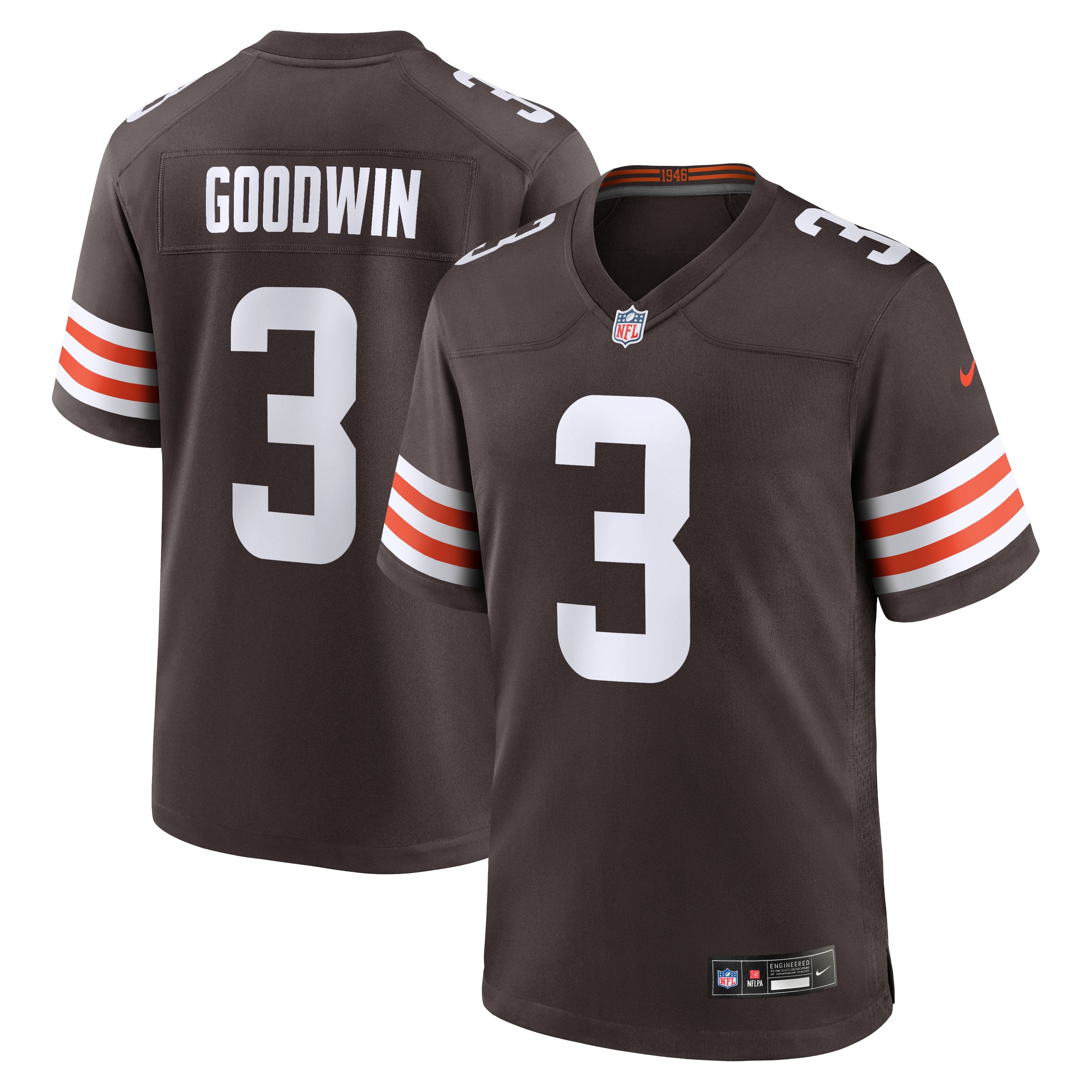 Men's Nike Marquise Goodwin  Brown Cleveland Browns Team Game Jersey