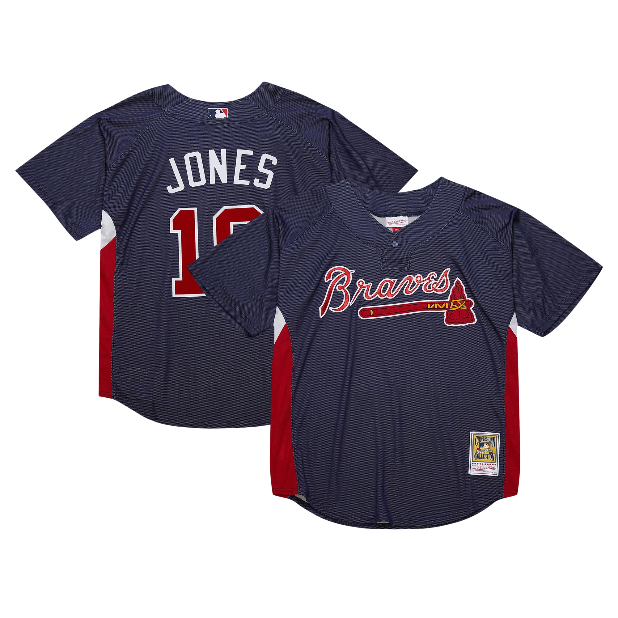 Men's Mitchell & Ness Chipper Jones Navy Atlanta Braves Authentic Batting Practice Jersey