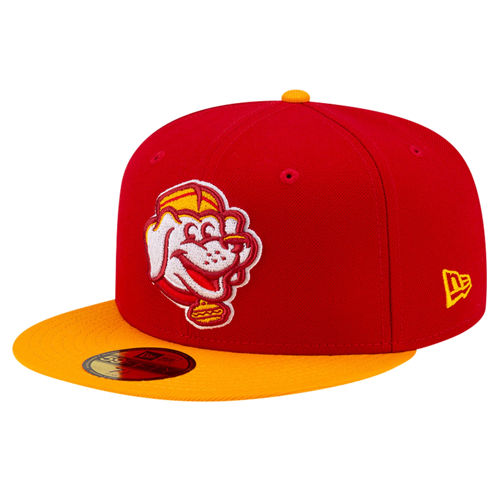 Men's New Era Red Bowling Green Hot Rods Theme Night Hot Dogs 59FIFTY Fitted Hat