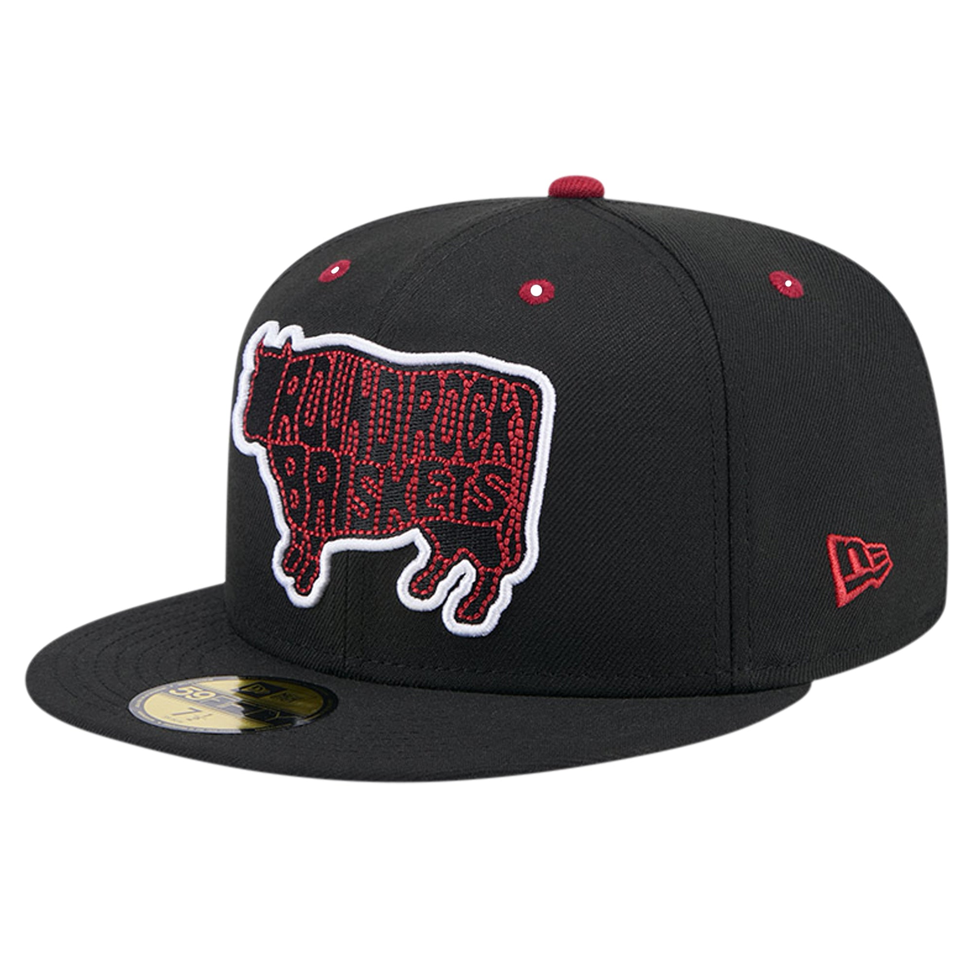 Men's New Era Black Round Rock Express Theme Night Briskets 59FIFTY Fitted Hat