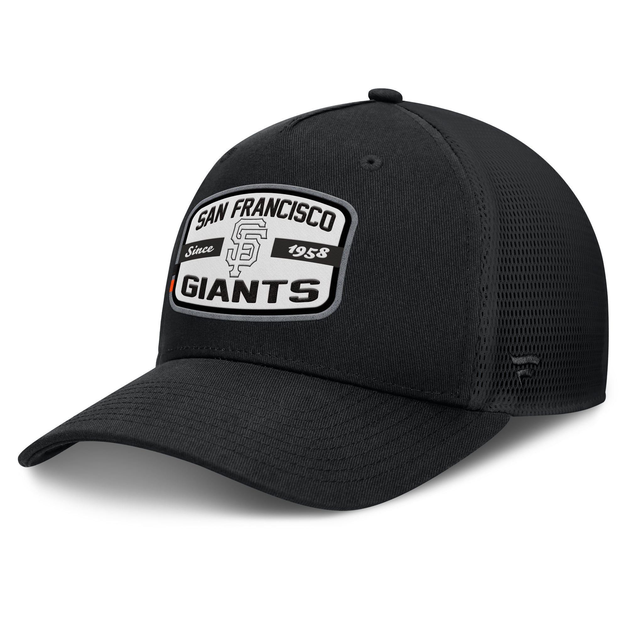 Men's Fanatics Black San Francisco Giants Team Patch A-Frame Trucker Snapback Hat