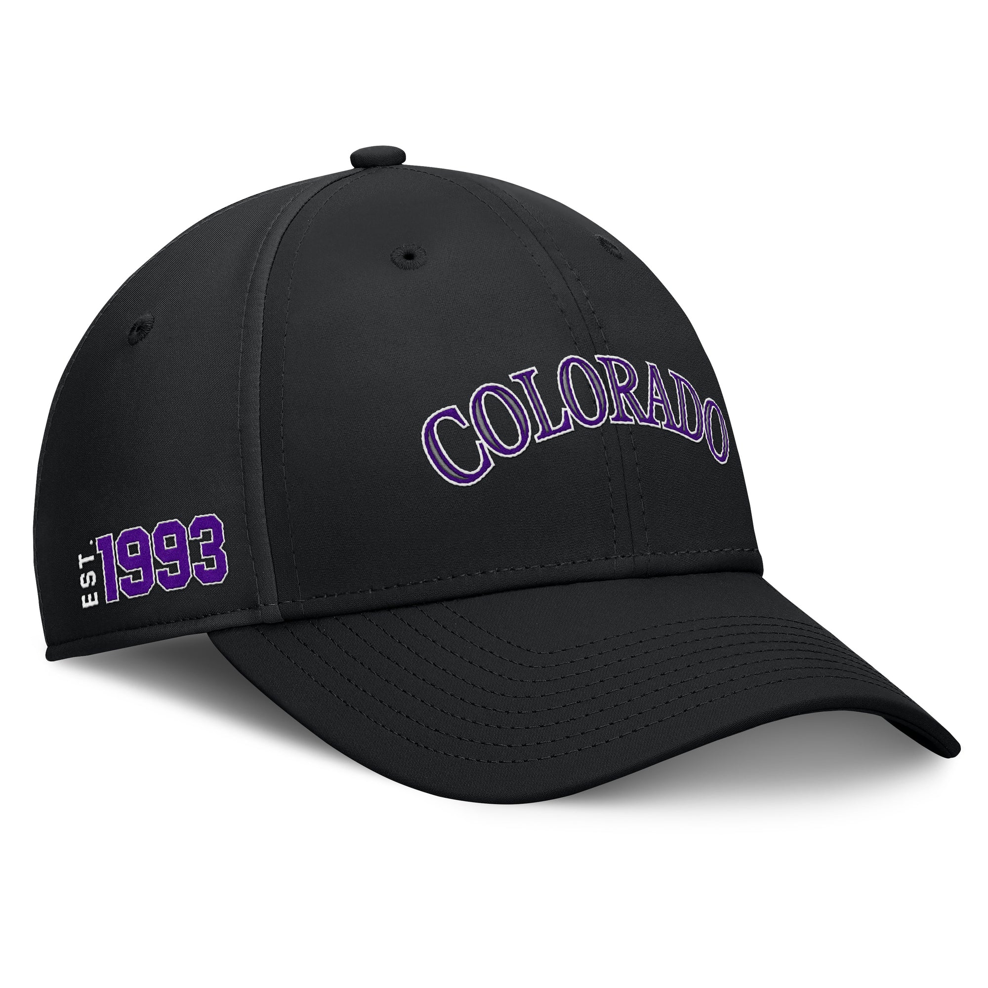 Men's Fanatics Black Colorado Rockies Fundamental Tag Flex Hat