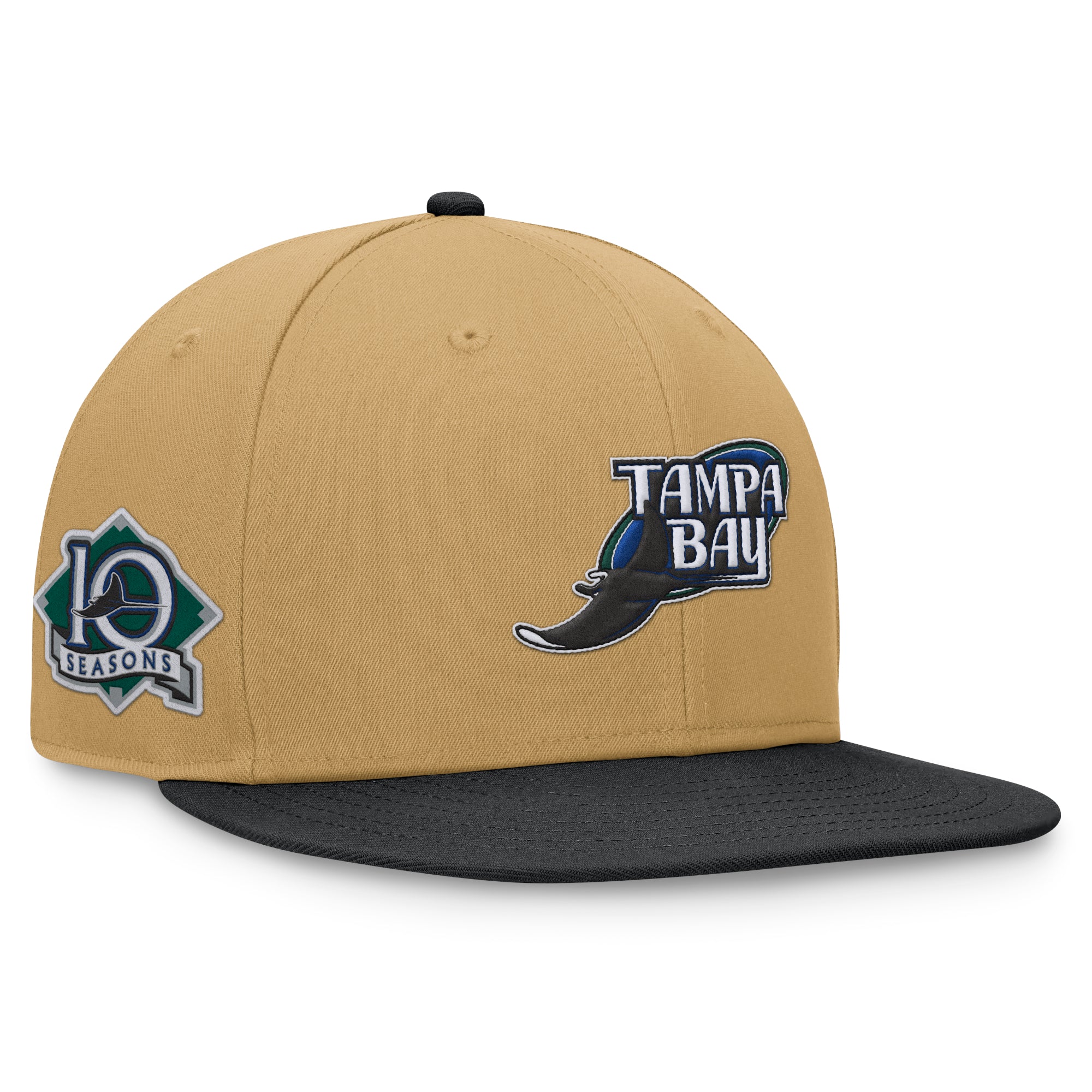 Men's Fanatics Khaki/Black Tampa Bay Rays  Heritage Two-Tone Fitted Hat