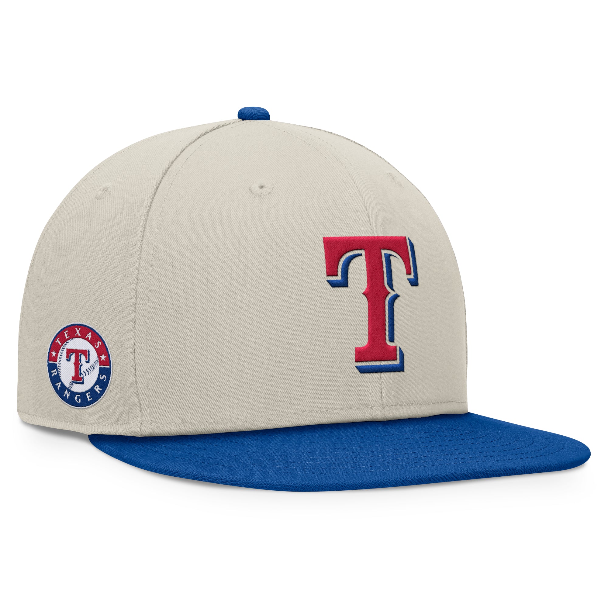 Men's Fanatics Khaki/Royal Texas Rangers Team Two-Tone Snapback Hat