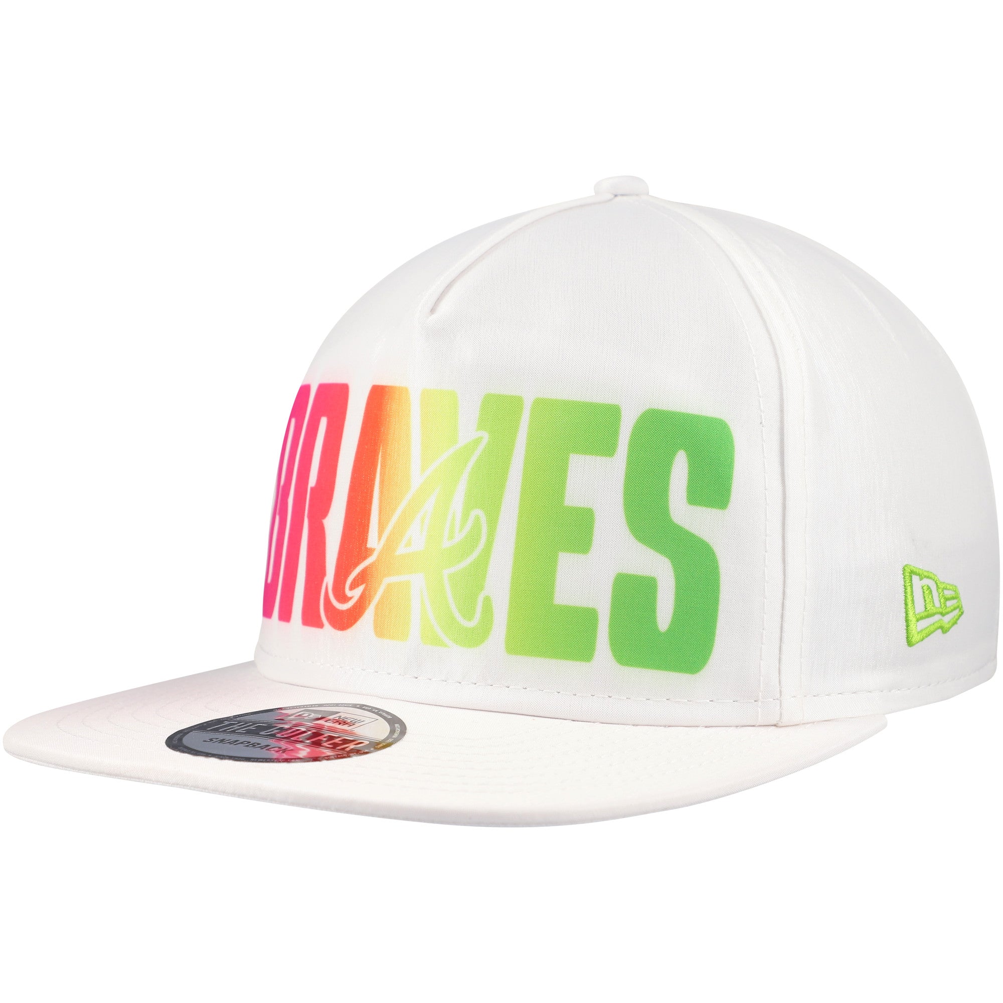 Men's New Era White Atlanta Braves Spring Spectrum Golfer Snapback Hat