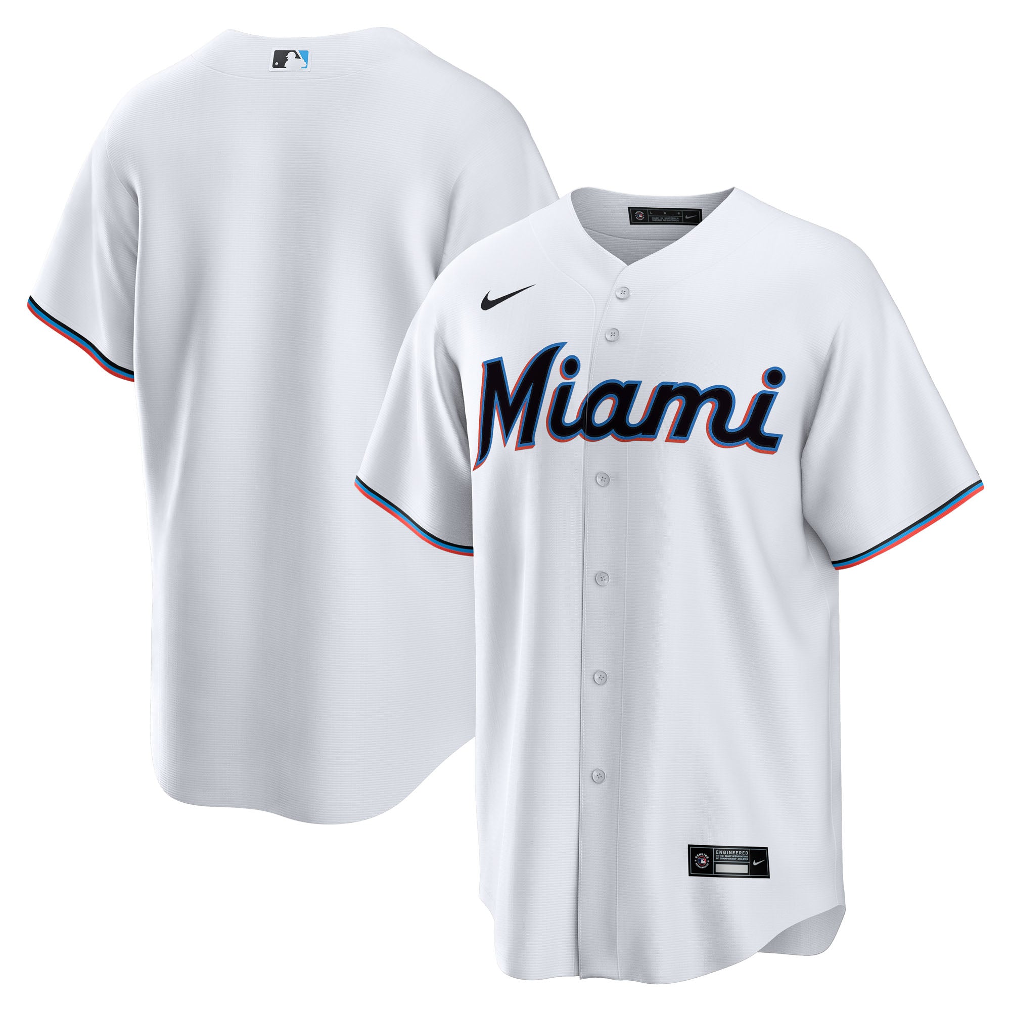 Men's Nike White Miami Marlins Home Big & Tall Replica Jersey
