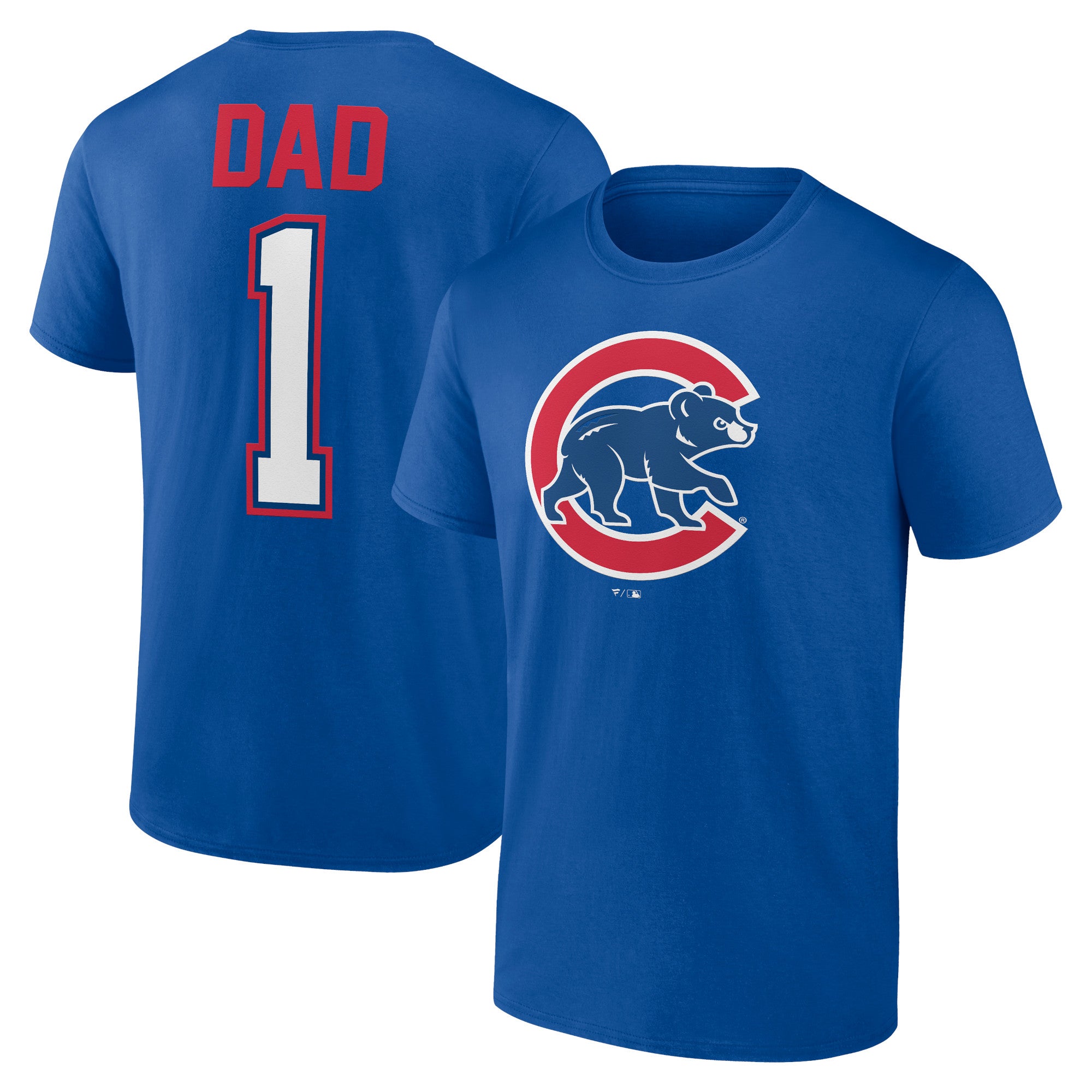 Men's Royal Chicago Cubs Father's Day #1 Dad T-Shirt