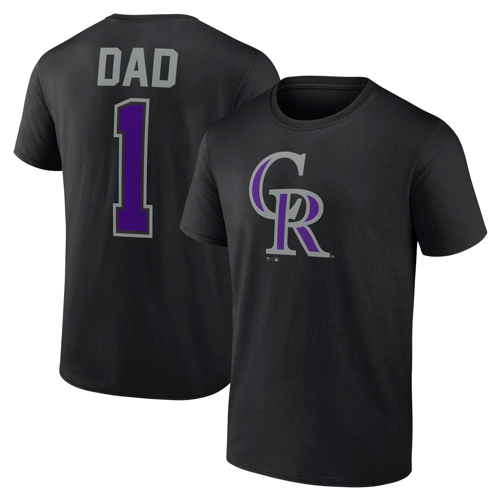 Men's Black Colorado Rockies Father's Day #1 Dad T-Shirt
