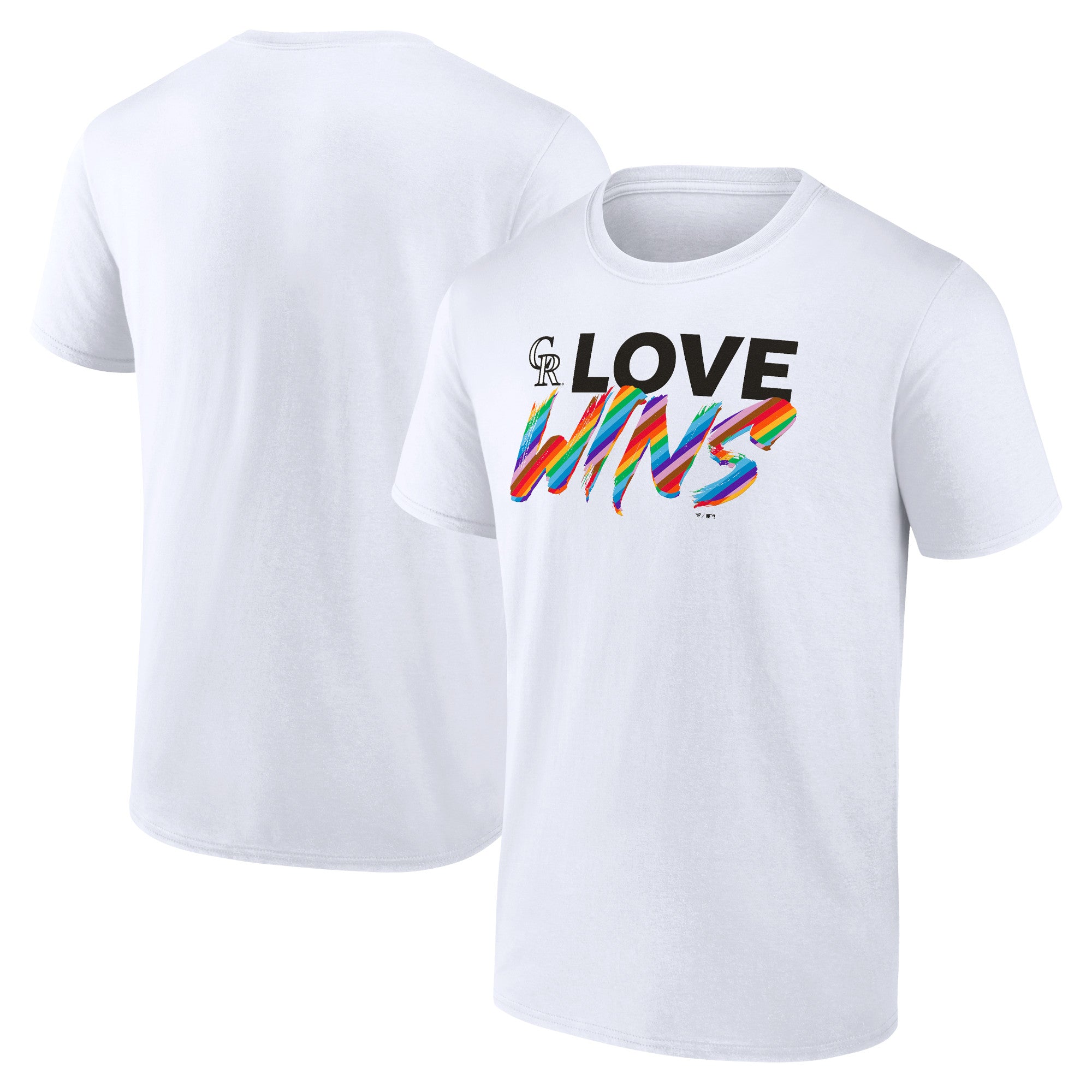 Men's White Colorado Rockies Love Wins T-Shirt