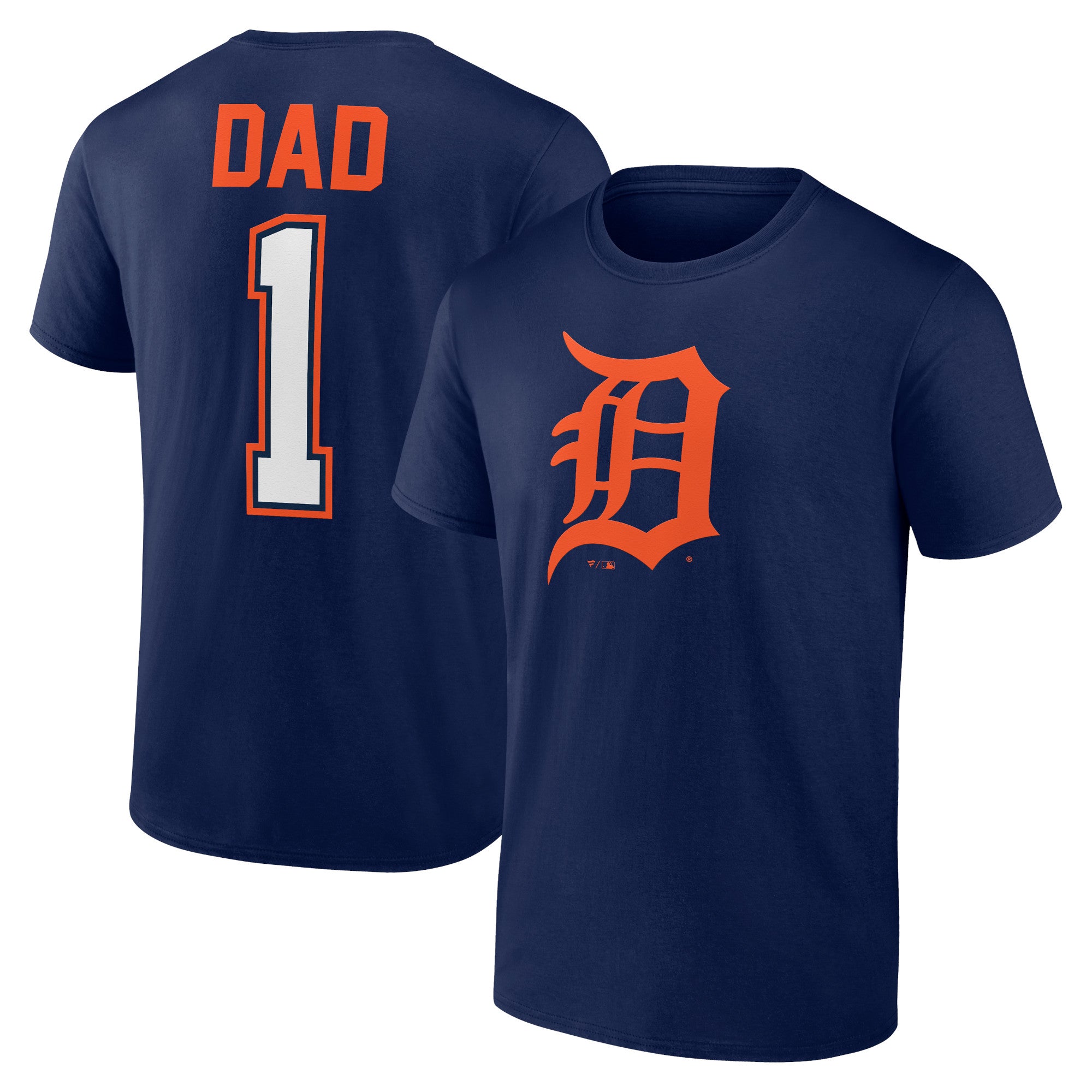 Men's Navy Detroit Tigers Father's Day #1 Dad T-Shirt