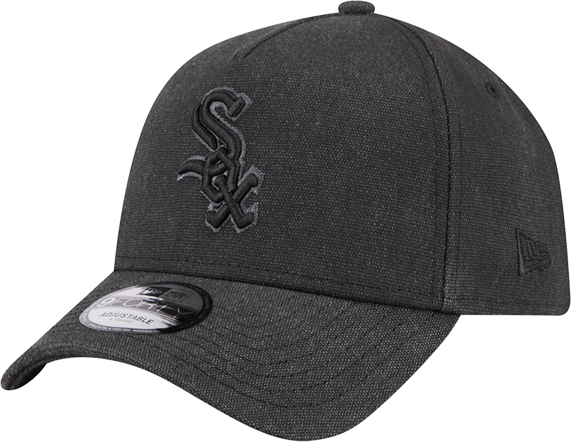 Men's New Era Charcoal Chicago White Sox Logo Essentials 9FORTY A-Frame Adjustable Hat