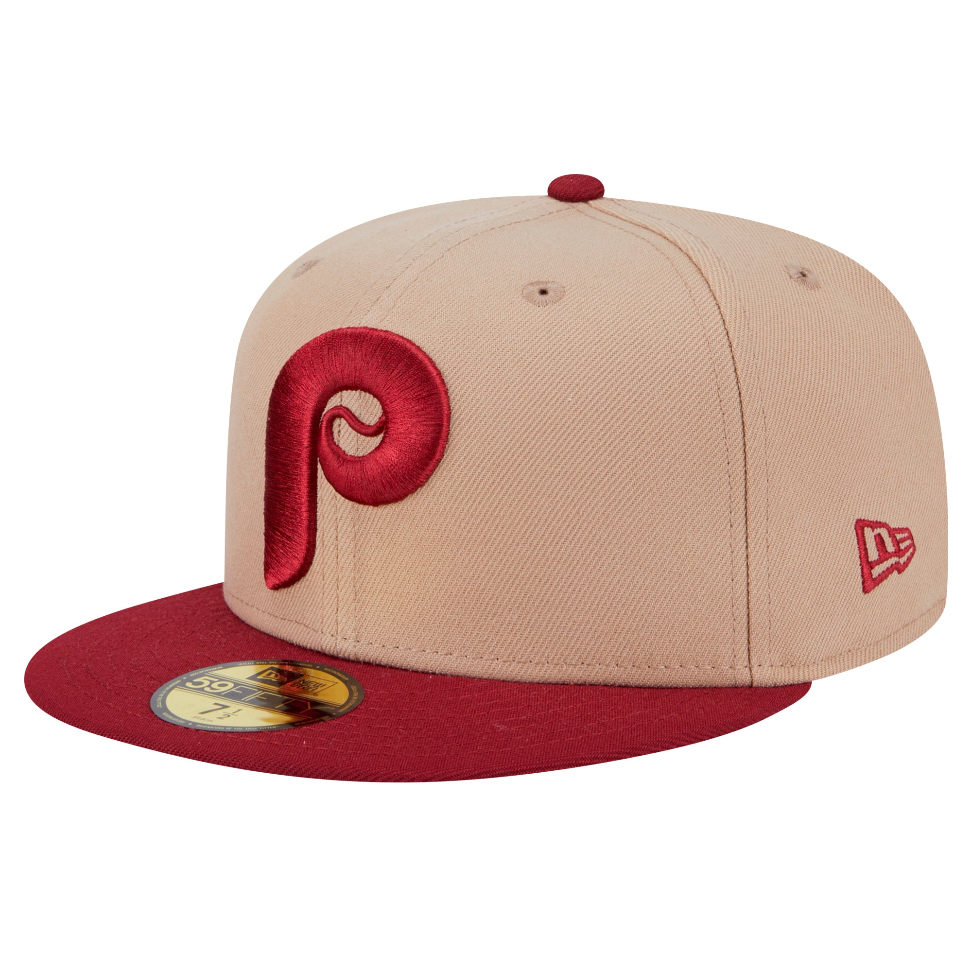 Men's New Era Khaki Philadelphia Phillies 59FIFTY Fitted Hat