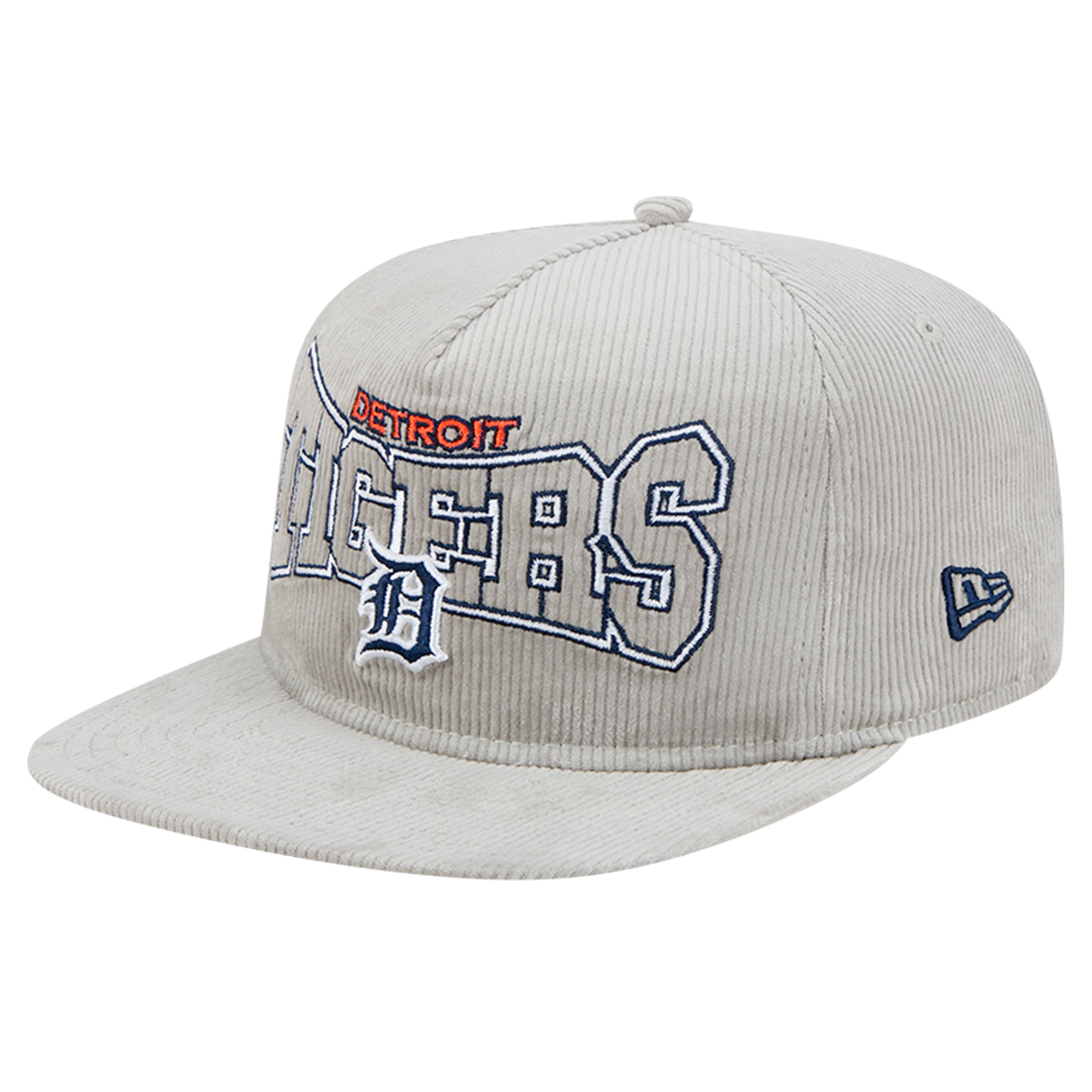 Men's New Era Gray Detroit Tigers Corduroy Golfer Snapback Hat